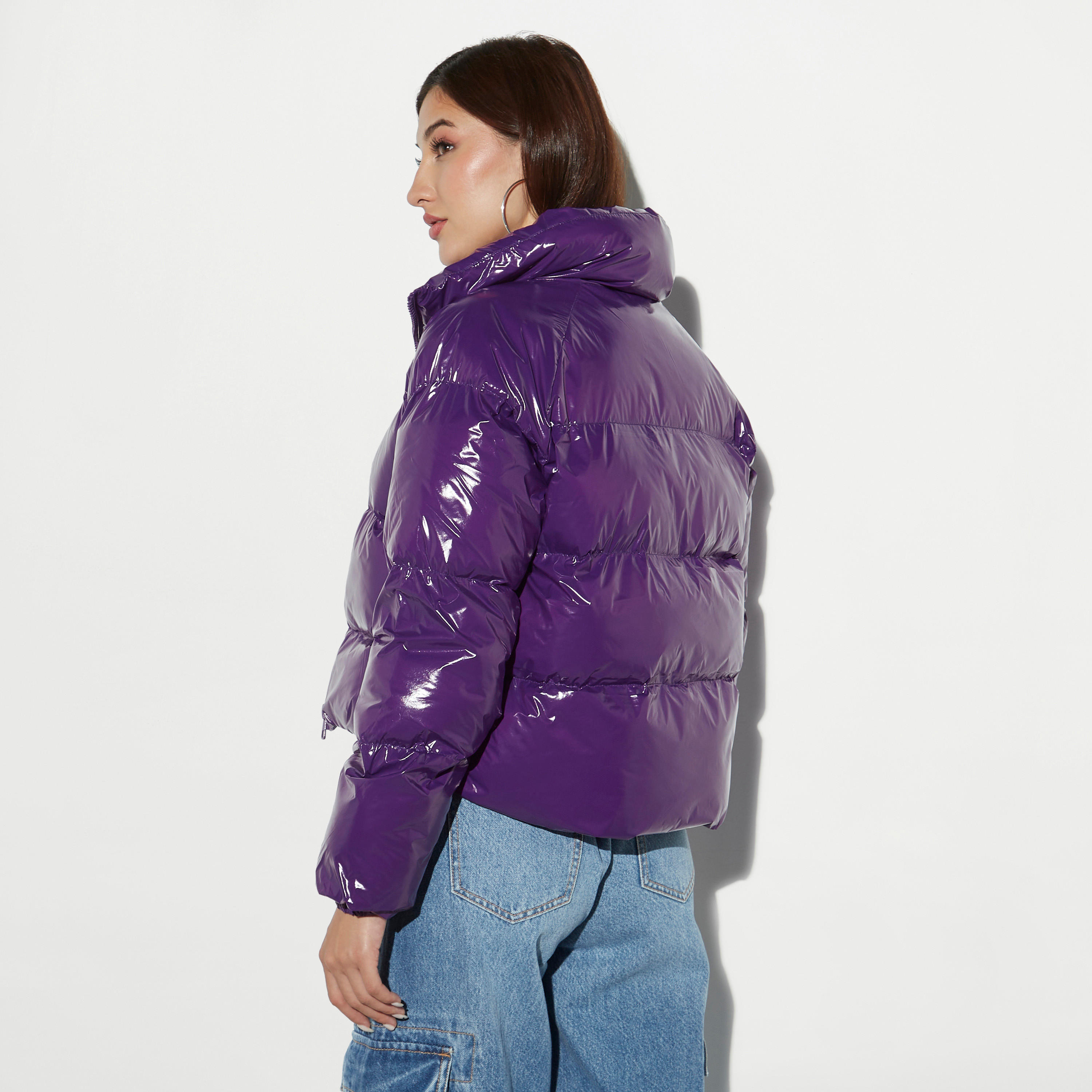 Quilted Zip Through Puffer Jacket with Long Sleeves-women-winterwear-coatsandjackets-jackets-image-3