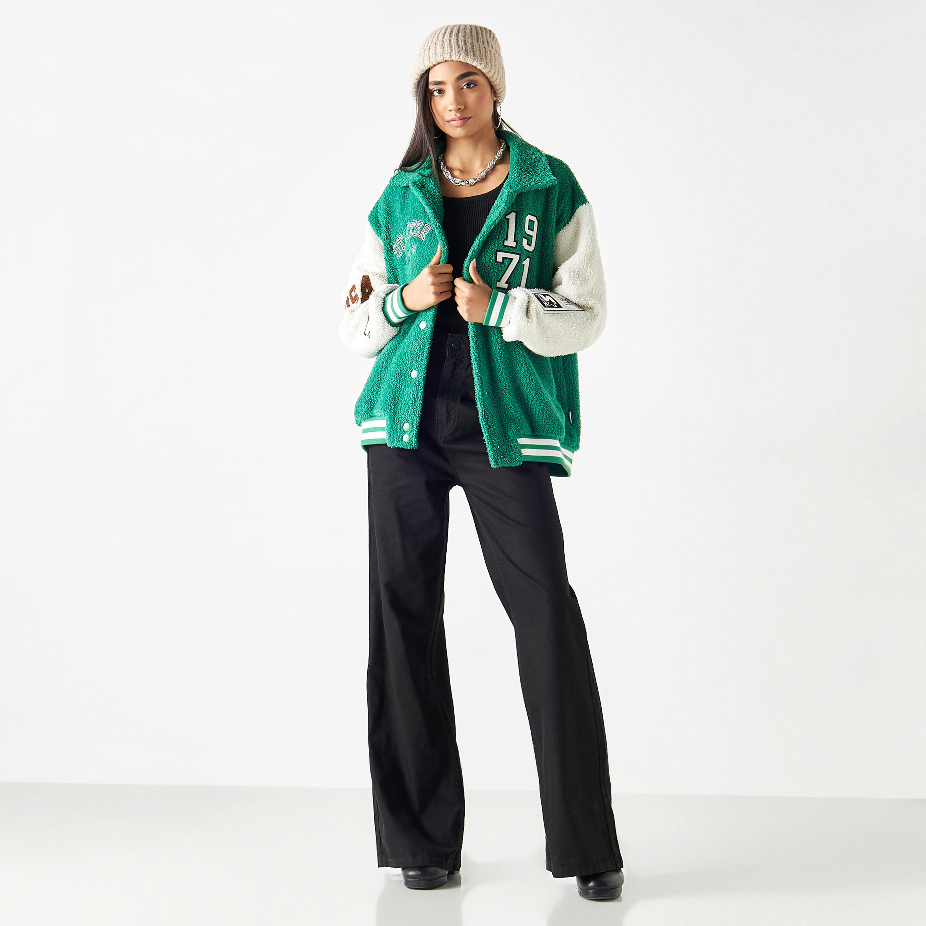 جاكيت بومبر بتطريز شعار-women-winterwear-coatsandjackets-jackets-image-4