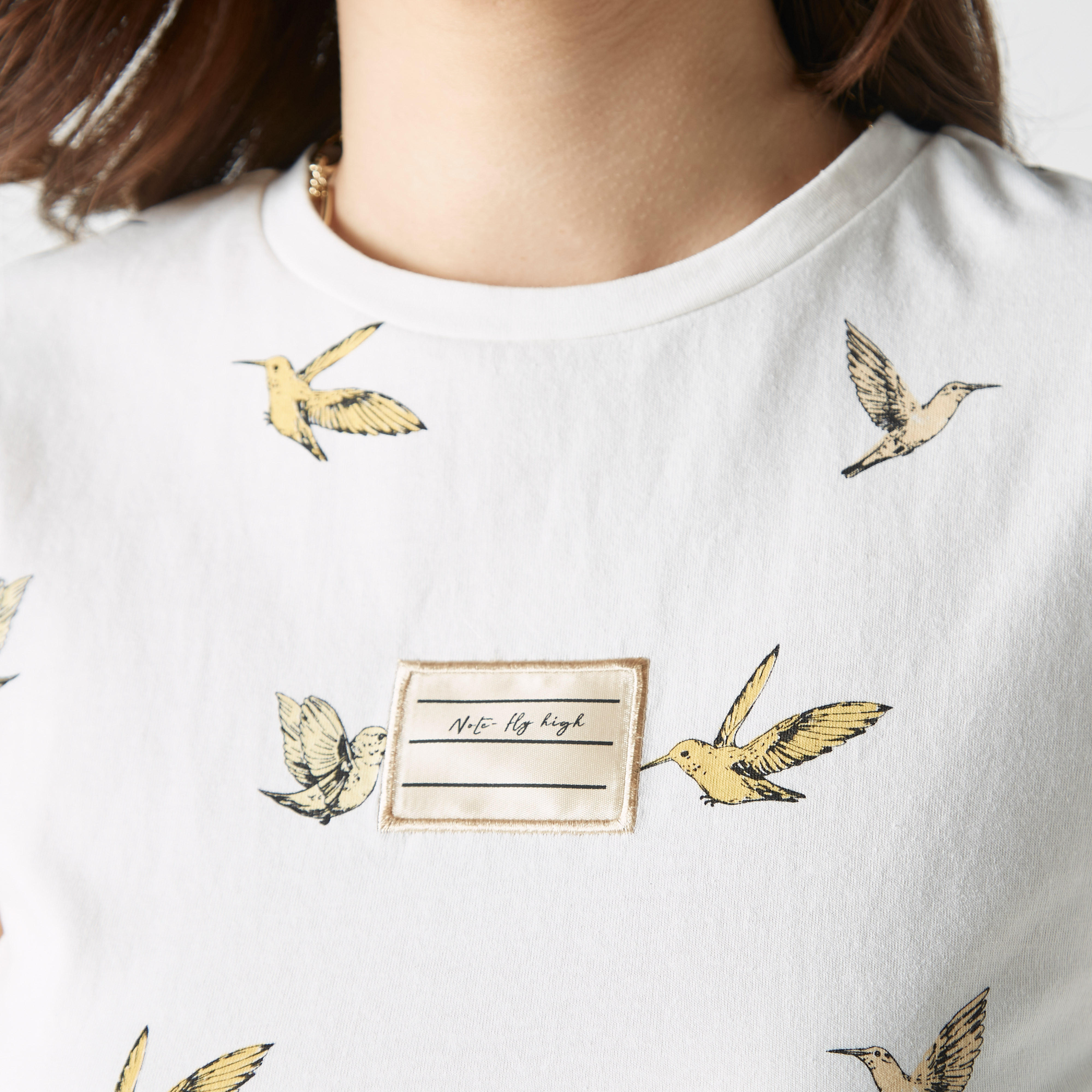تيشيرت بياقة ضيقة وأكمام كاب وطبعات-women-clothing-tshirts-image-4