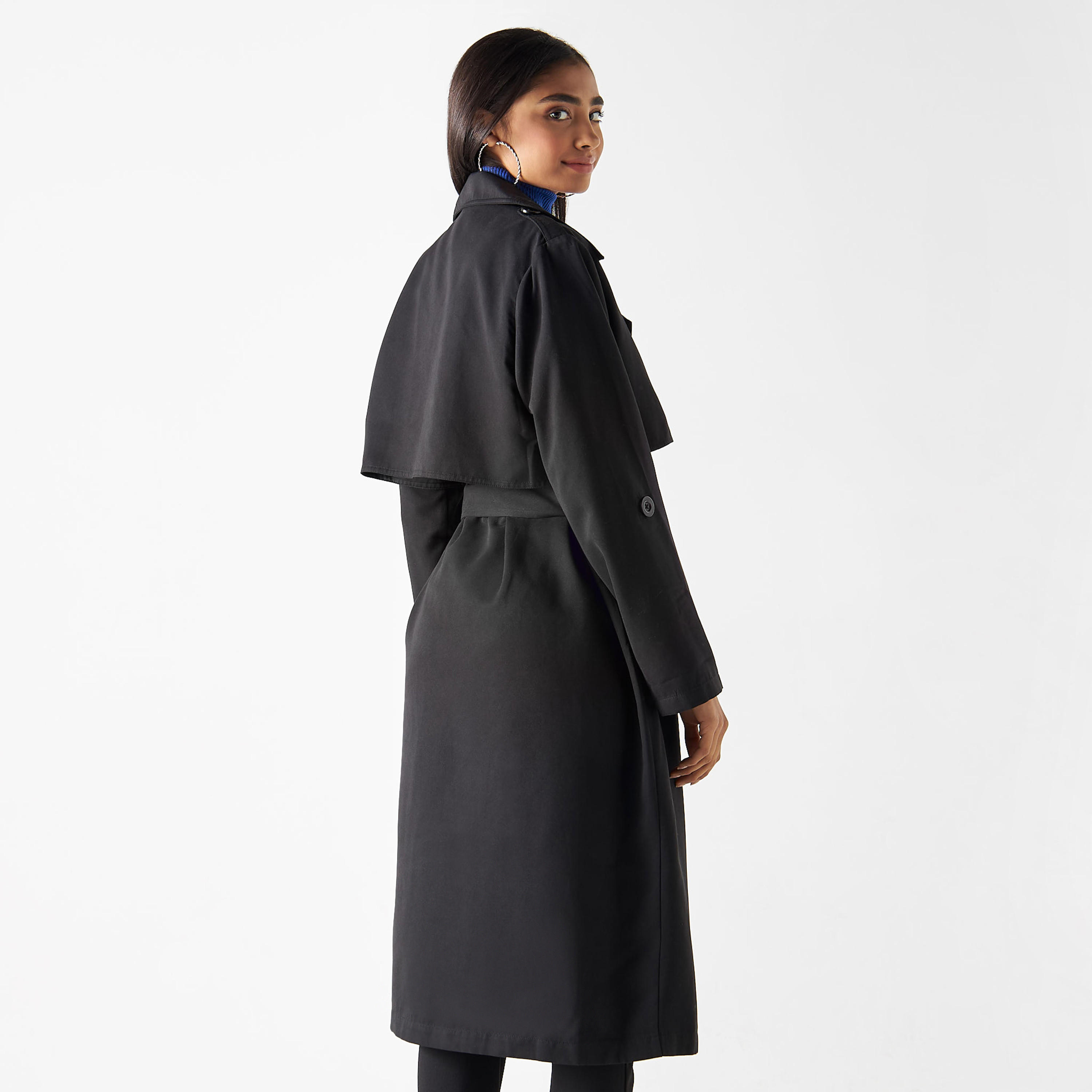 معطف سادة بحزام وجيوب-women-clothing-coatsandjackets-coats-image-3