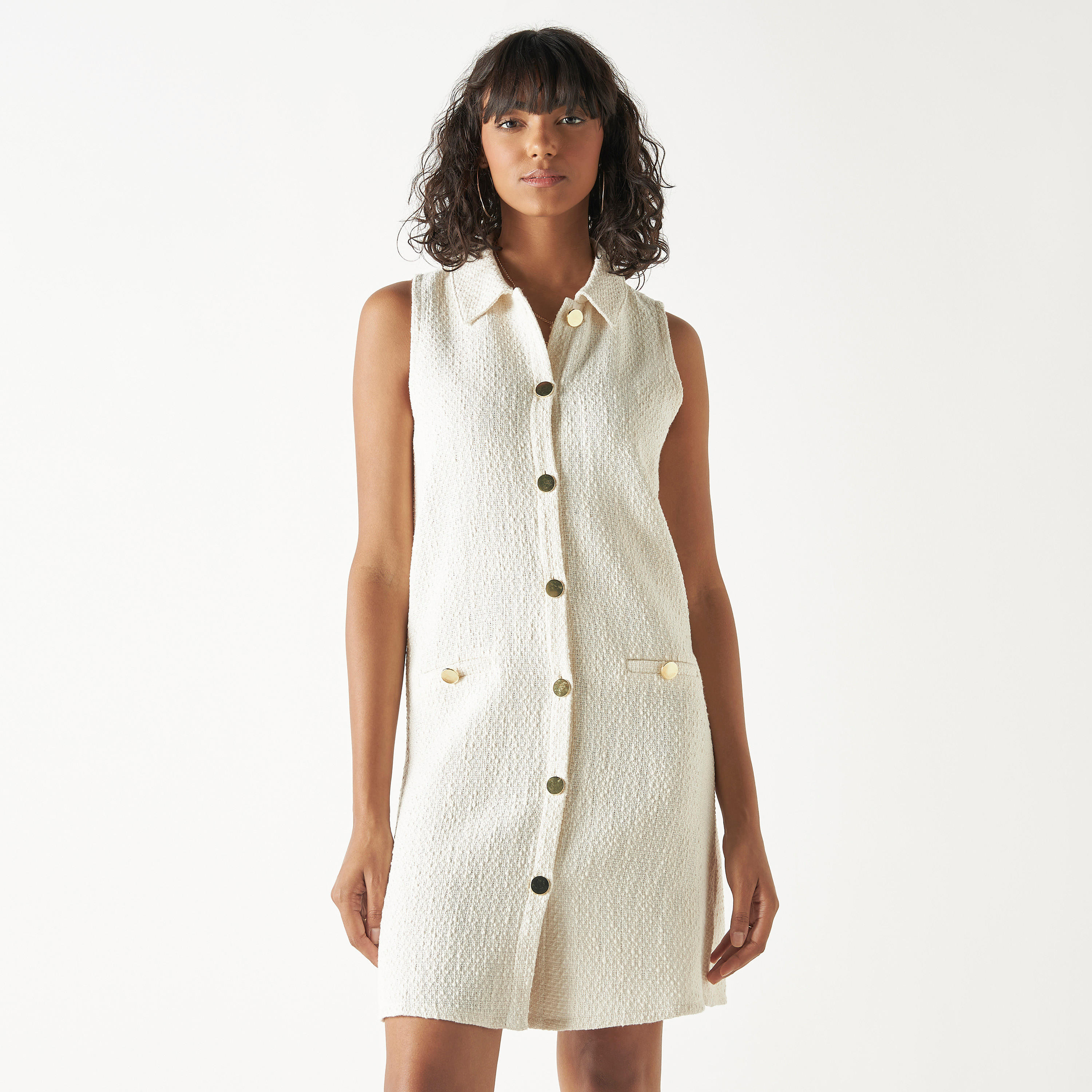 فستان قميص دون أكمام مزخرف بأزرار-women-clothing-dresses-image-1