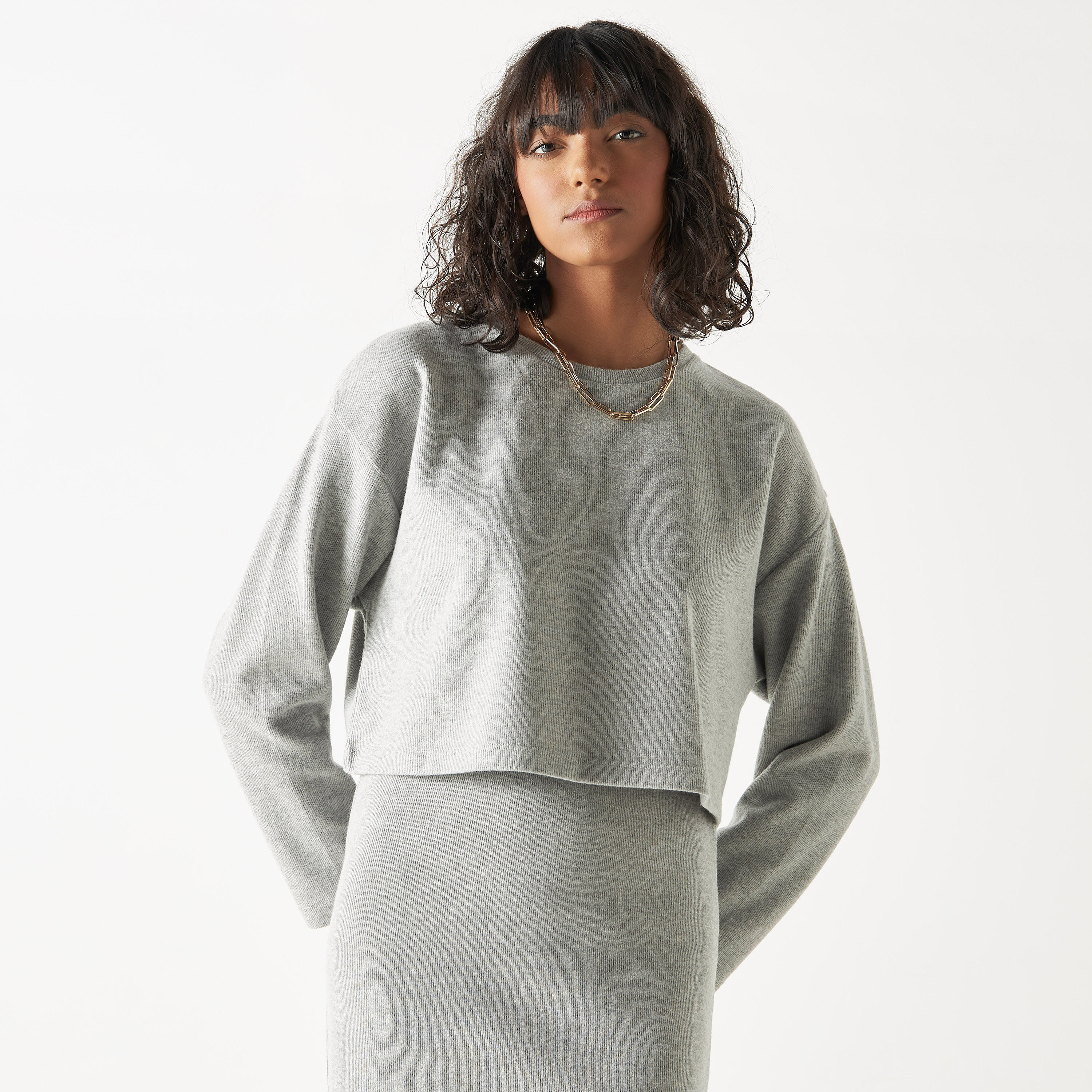 كنزة بارزة الملمس بأكمام طويلة-women-winterwear-cardigansandjumpers-jumpers-image-1
