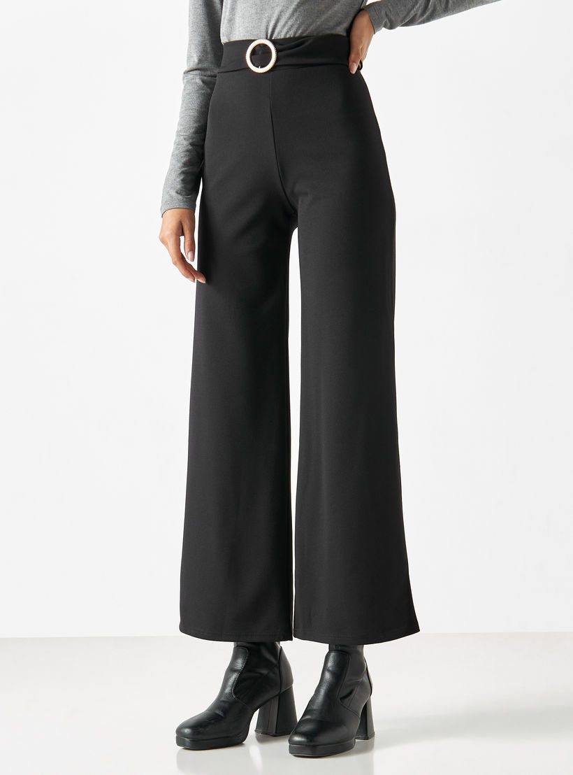 Solid Belted Wide Leg Pants-women-clothing-bottoms-trousers-image-1