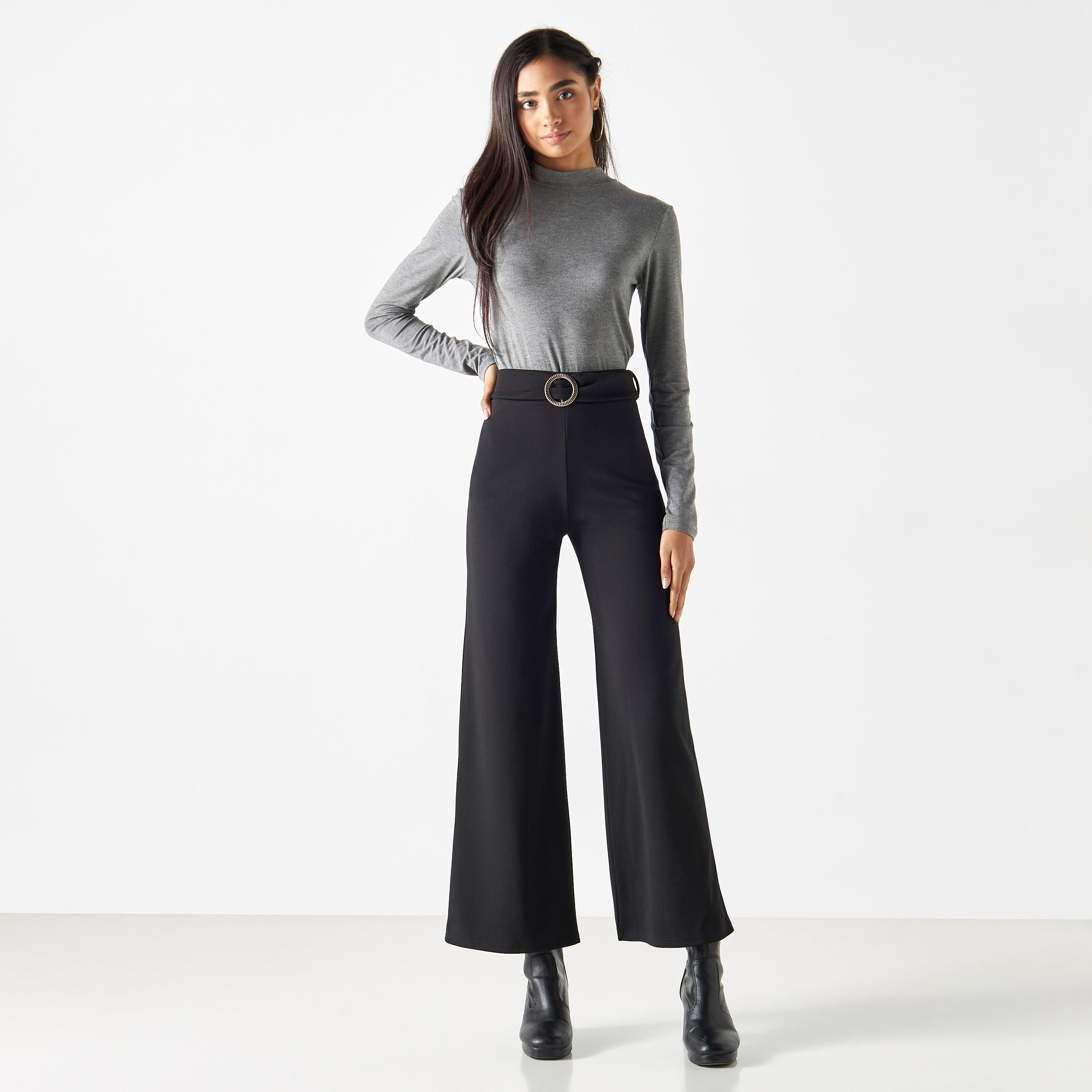 Solid Belted Wide Leg Pants-women-clothing-bottoms-trousers-image-2