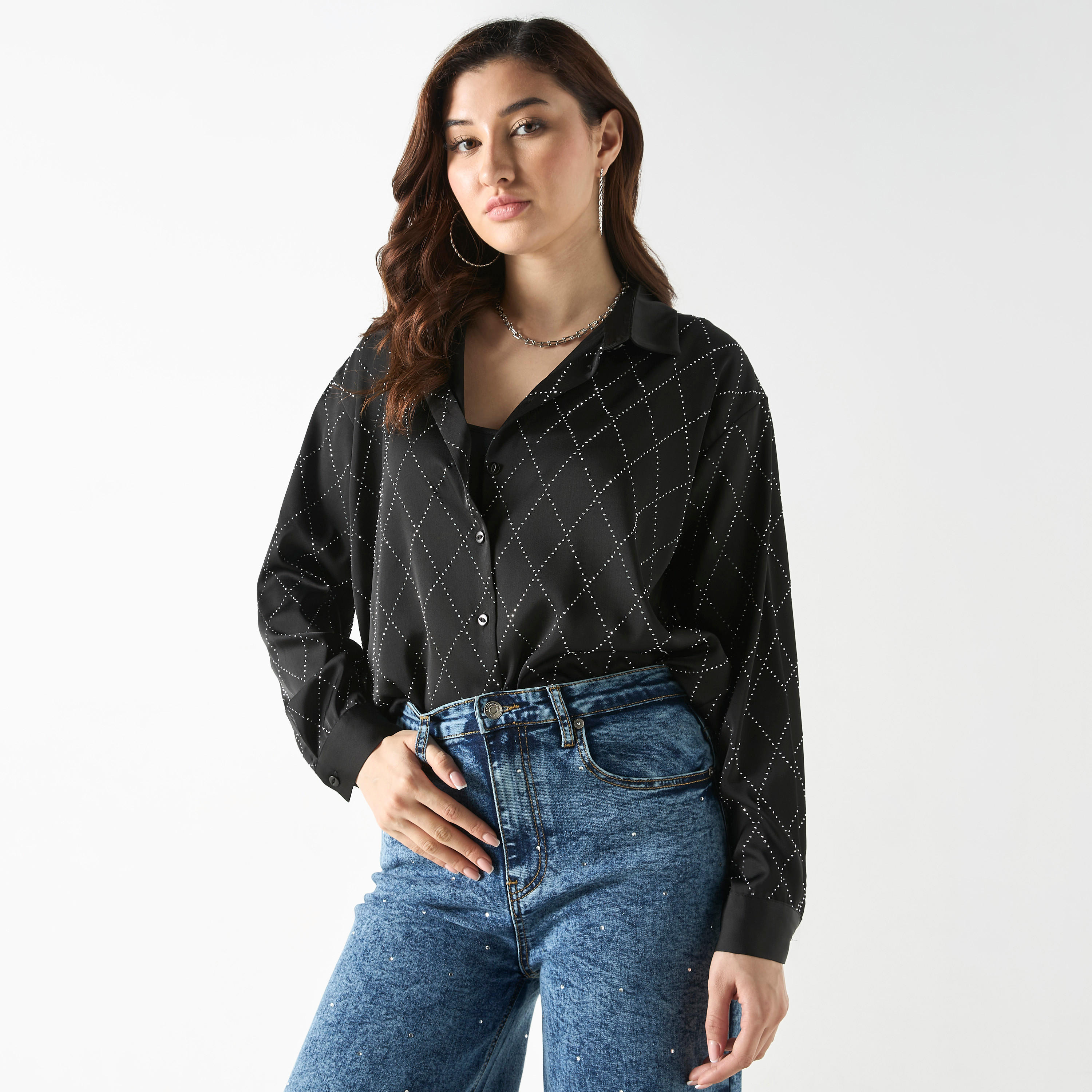 Embellished Button-Up Shirt with Long Sleeves-women-clothing-shirtsandblouses-shirts-image-11