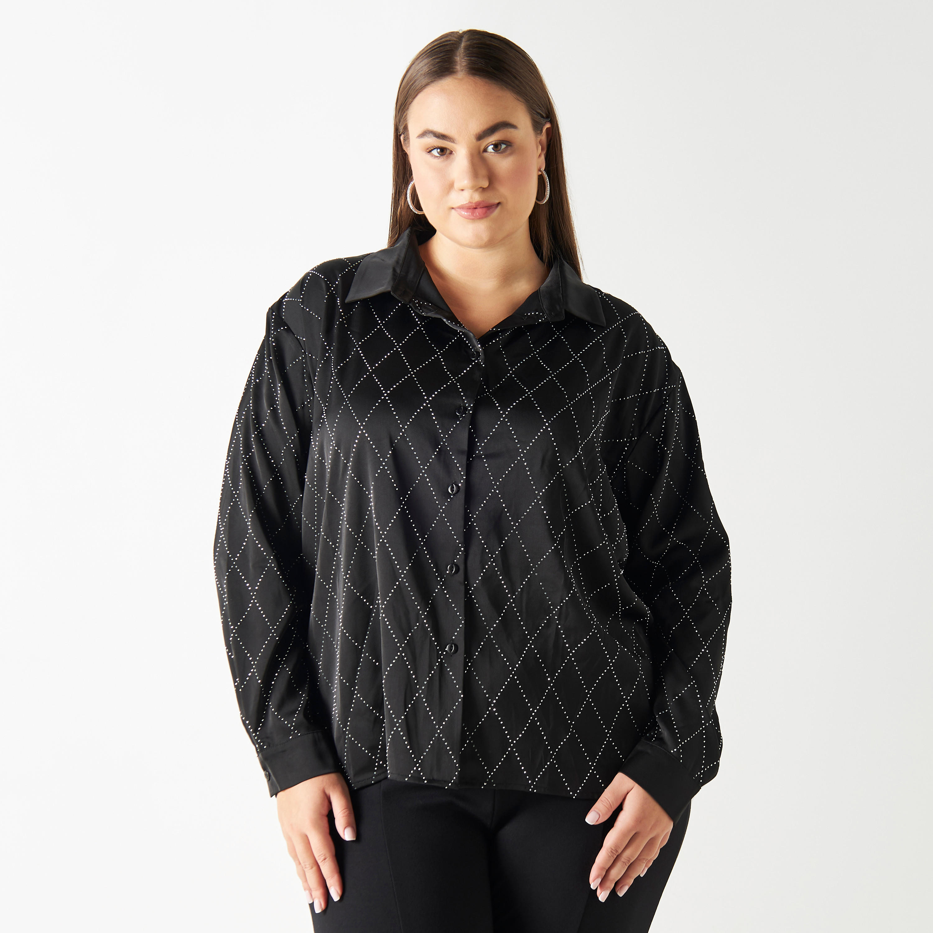 Embellished Button-Up Shirt with Long Sleeves-women-clothing-shirtsandblouses-shirts-image-12