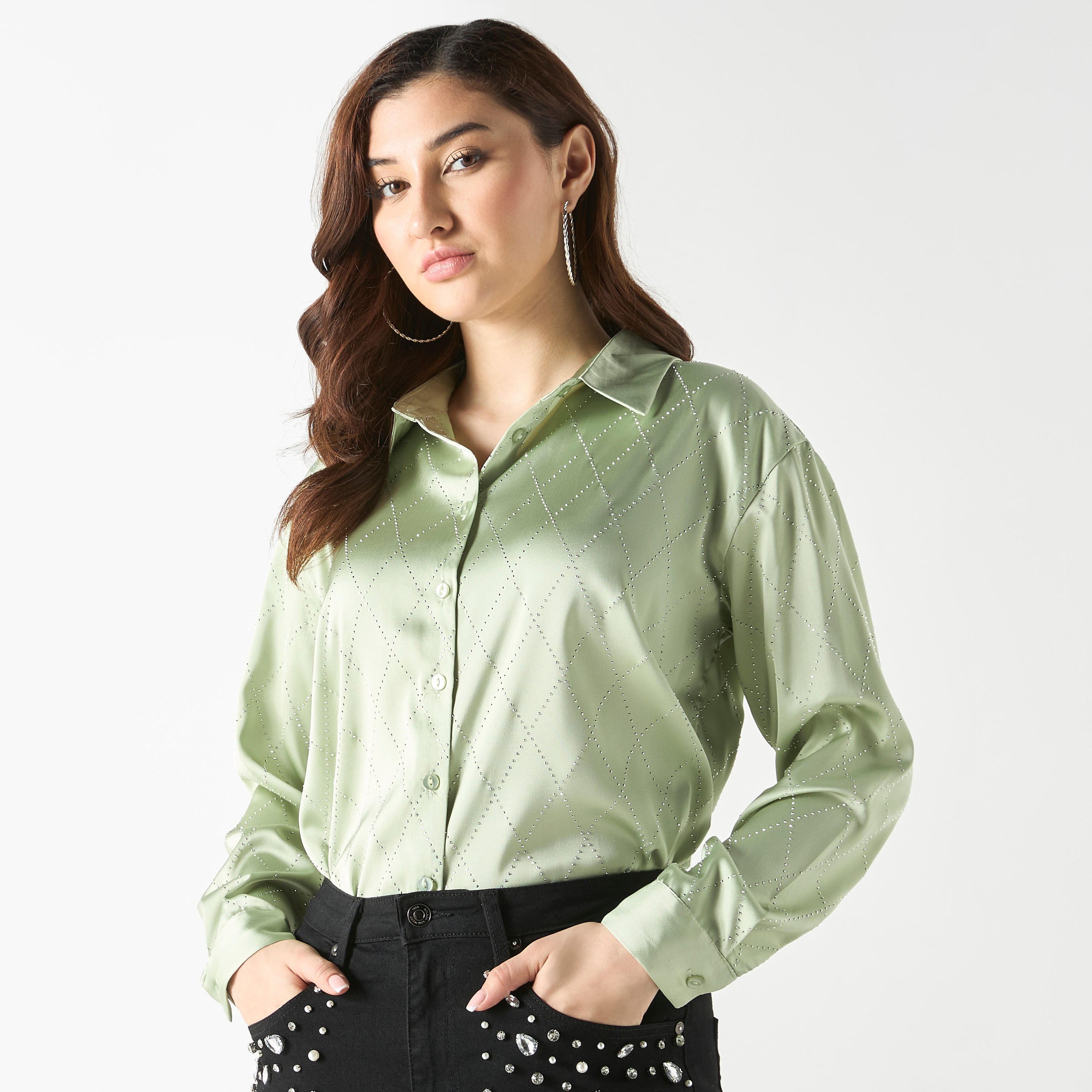 Embellished Button-Up Shirt with Long Sleeves-women-clothing-shirtsandblouses-shirts-image-6
