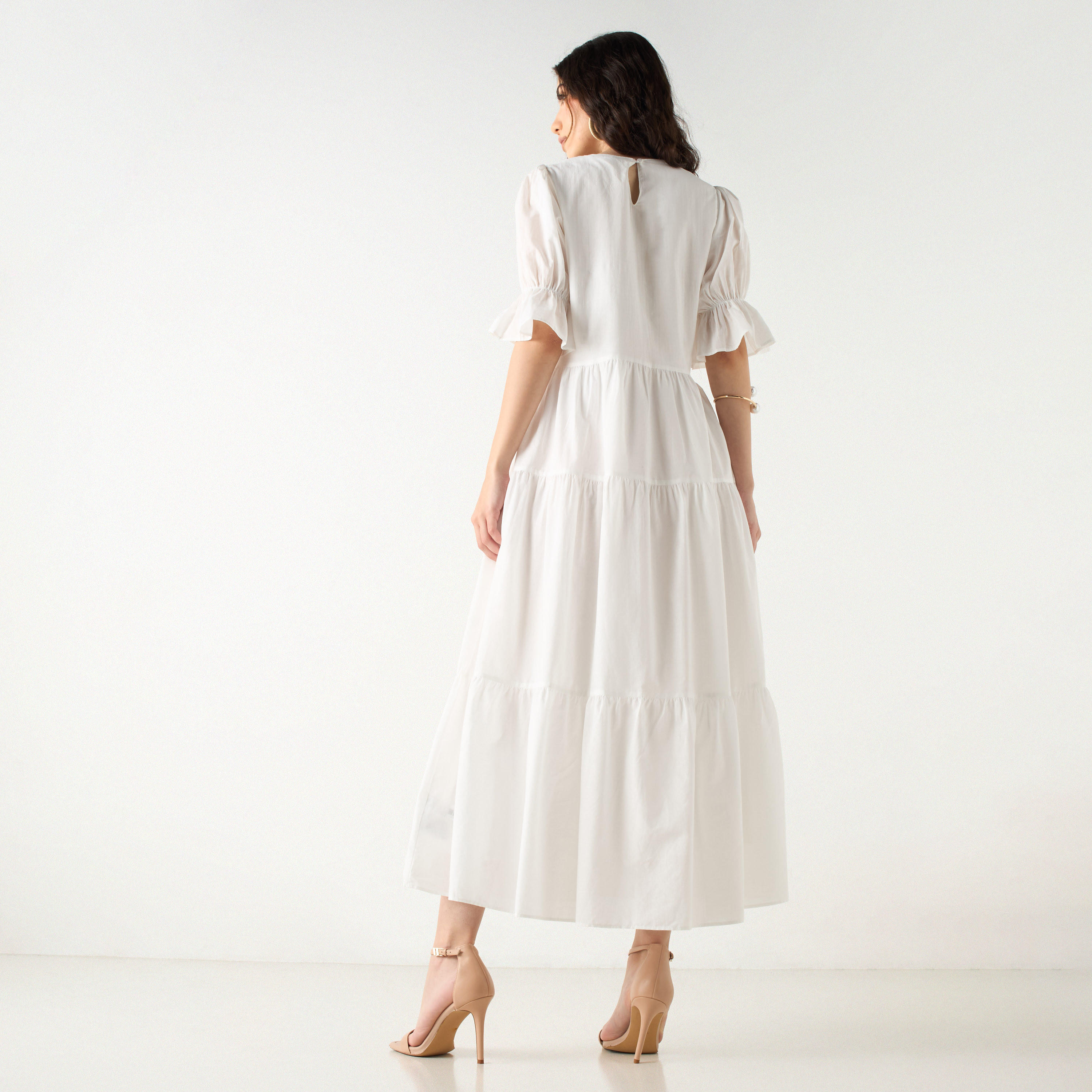 فستان إيه لاين ماكسي مطرّز بياقة V وأكمام قصيرة-women-clothing-dresses-image-3