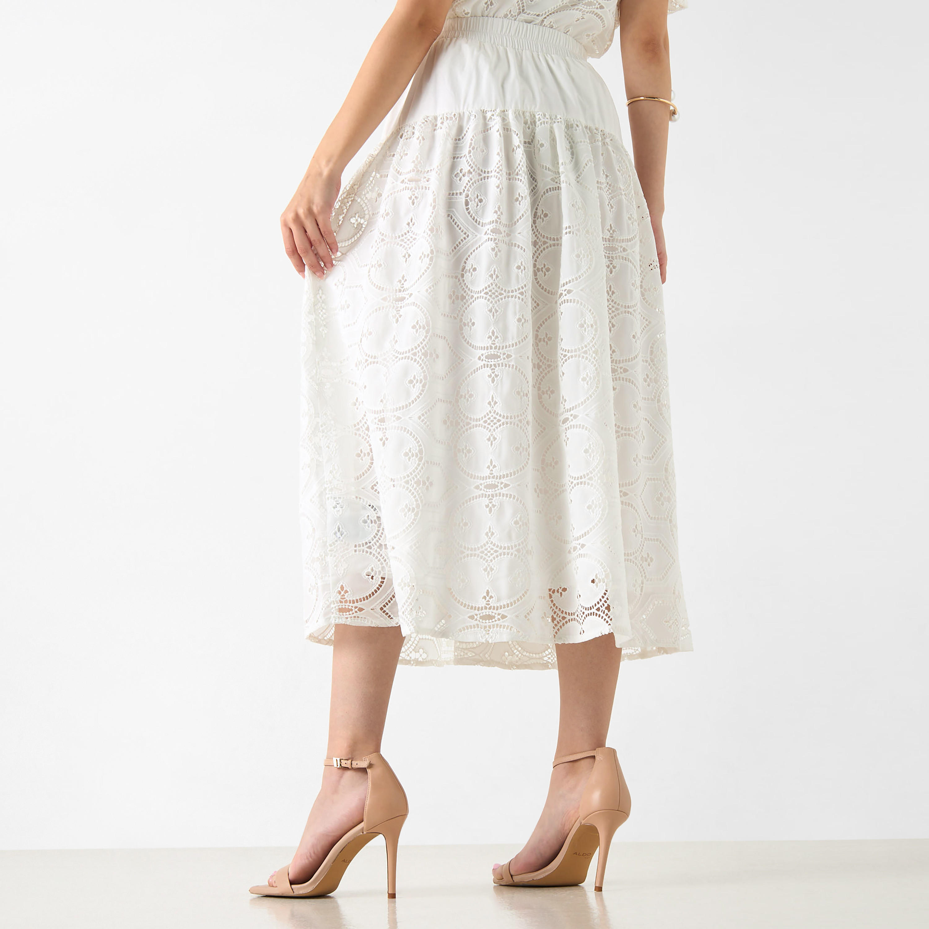 تنورة ميدي بخصر مطاطي وتفاصيل دانتيل-women-clothing-bottoms-skirts-image-3