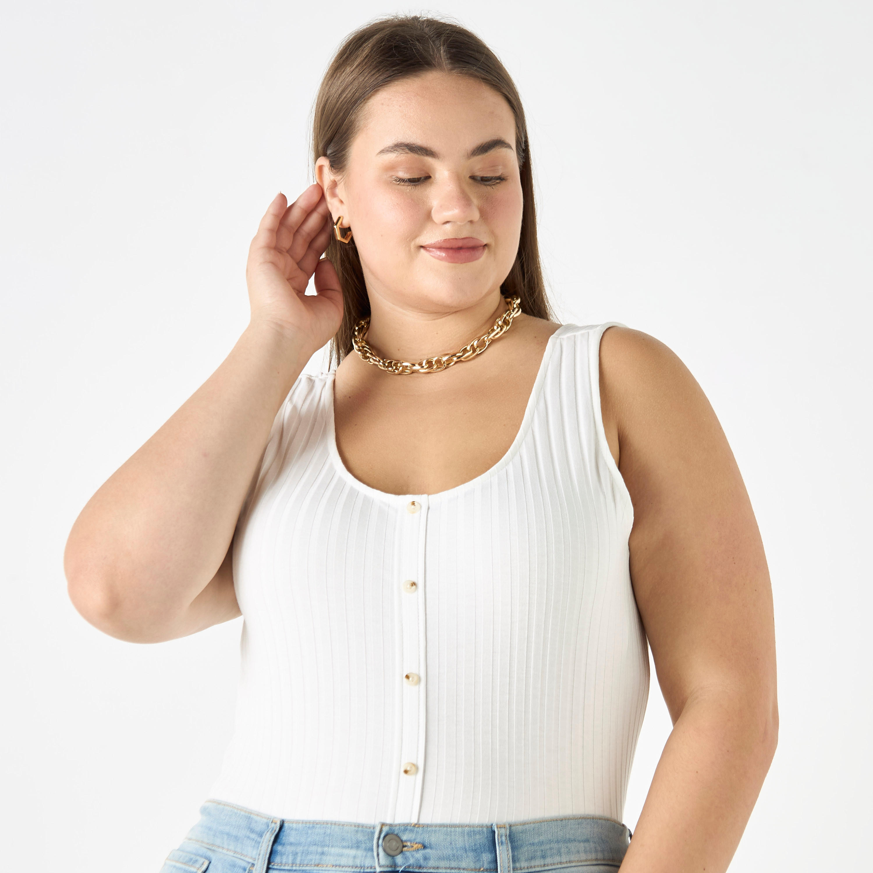 Plus Size Ribbed Tank Top with Scoop Neck-women-clothing-tshirts-image-1