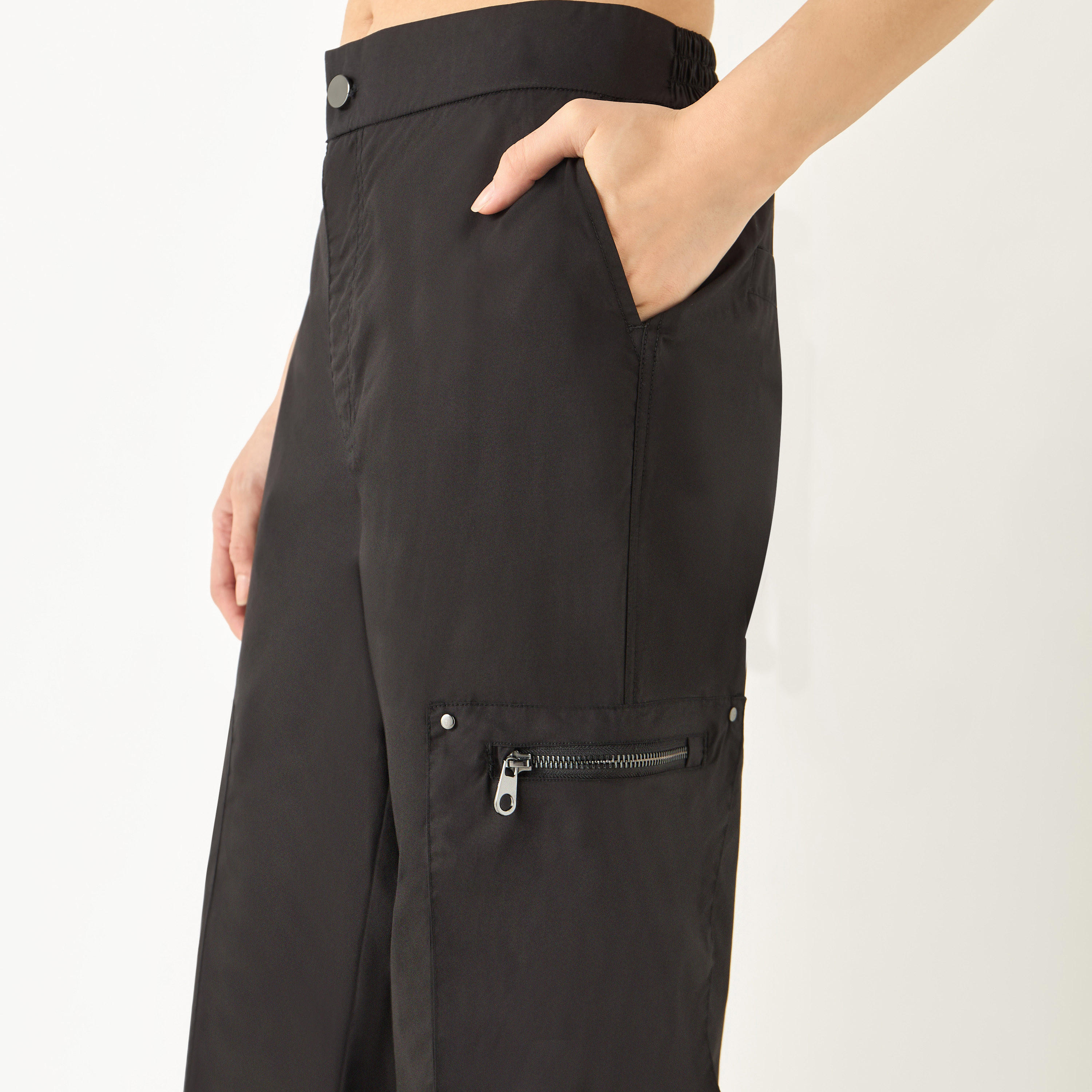 Cargo Trousers with Button Closure and Pockets-women-clothing-trousers-image-4