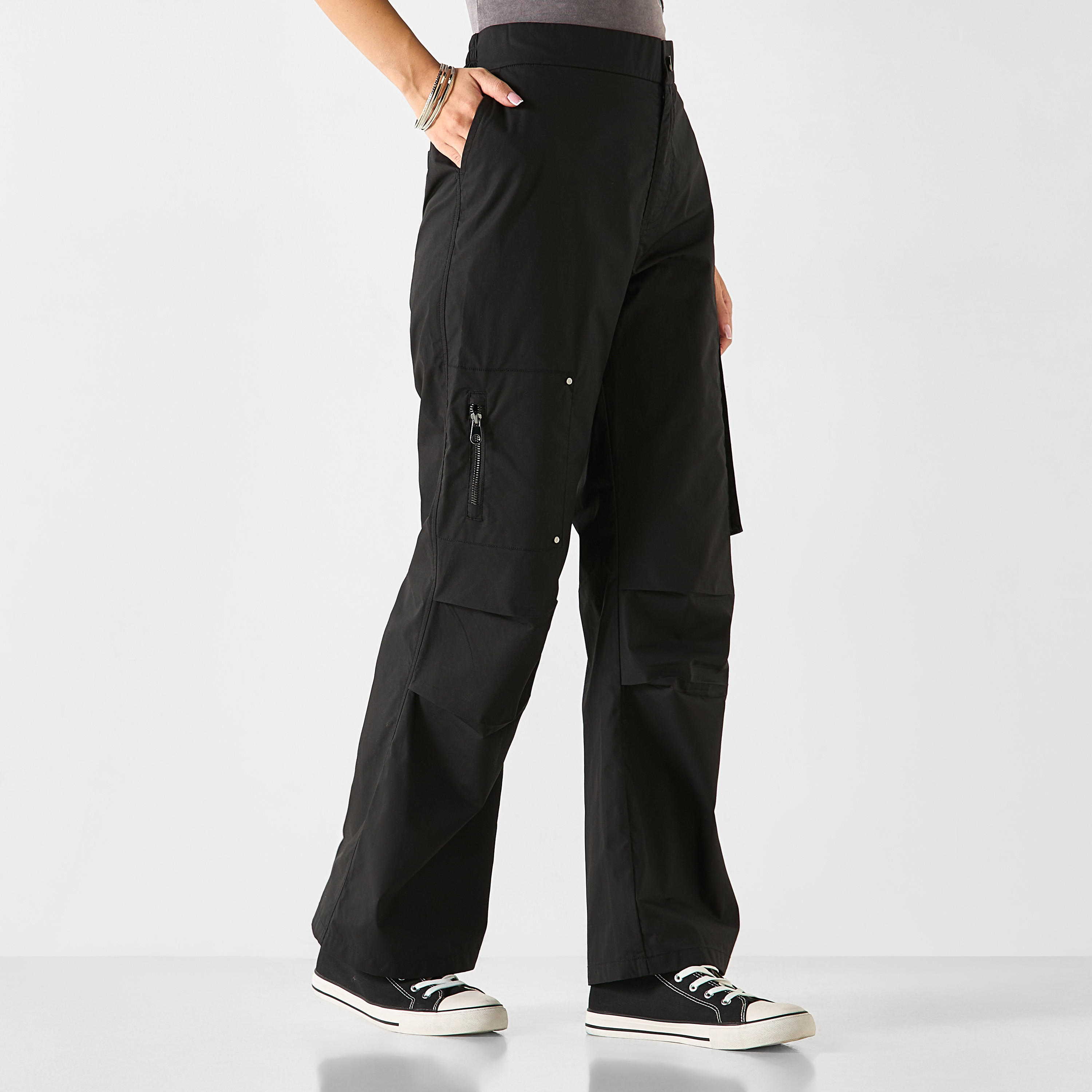 Cargo Trousers with Button Closure and Pockets-women-clothing-trousers-image-6