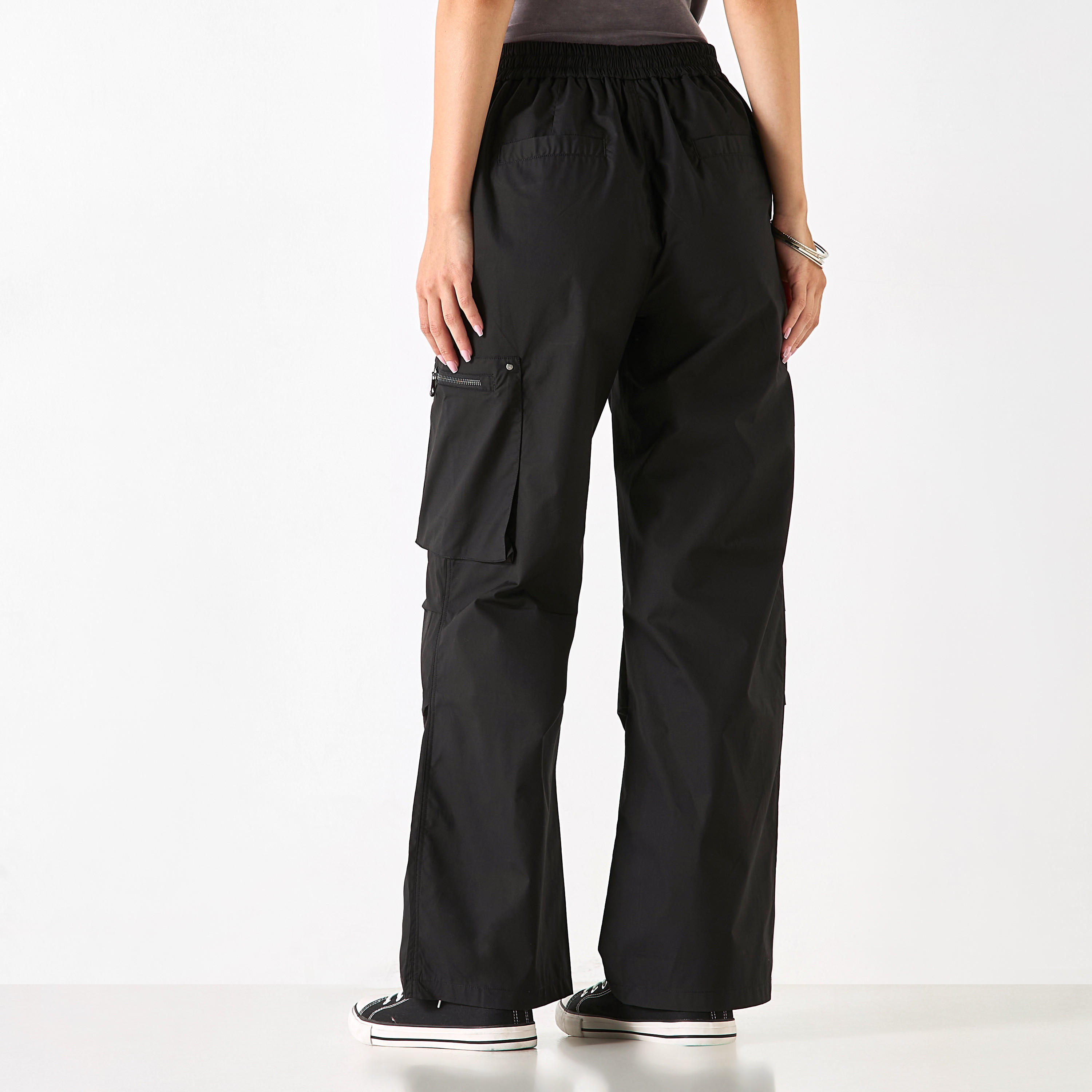 Cargo Trousers with Button Closure and Pockets-women-clothing-trousers-image-8
