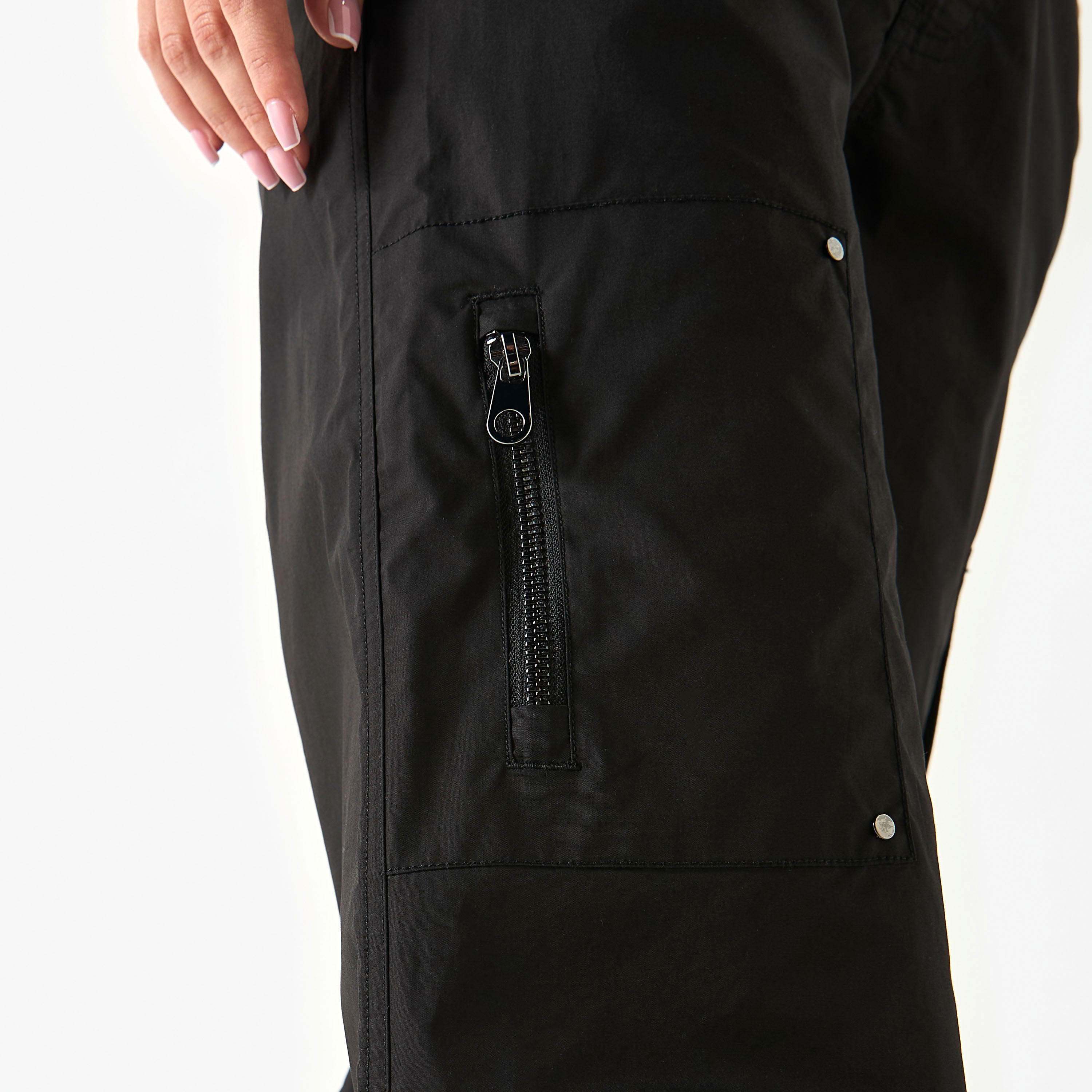 Cargo Trousers with Button Closure and Pockets-women-clothing-trousers-image-10