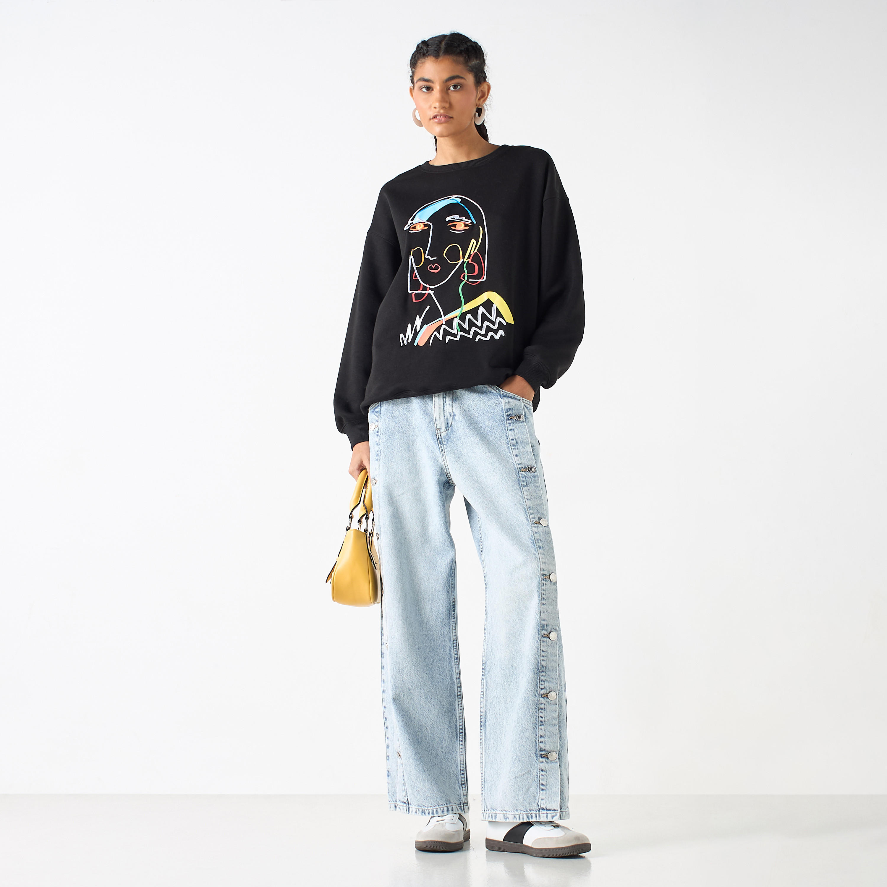 Printed Long Sleeves Sweatshirt with Crew Neck-women-winterwear-hoodiesandsweatshirts-sweatshirts-image-6
