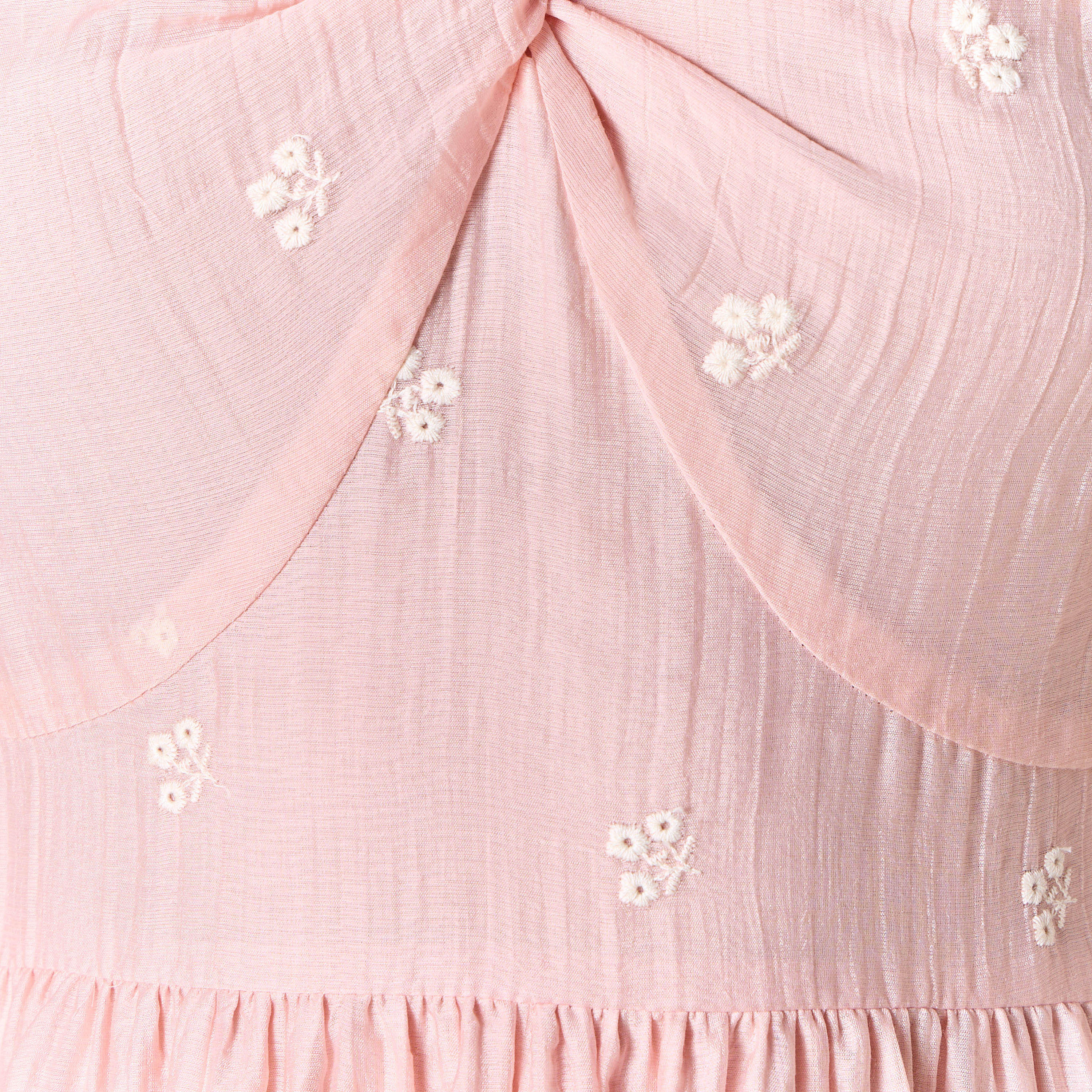 Floral Embroidered Midi Dress with Sweetheart Neck and Short Sleeves-women-clothing-dresses-image-5