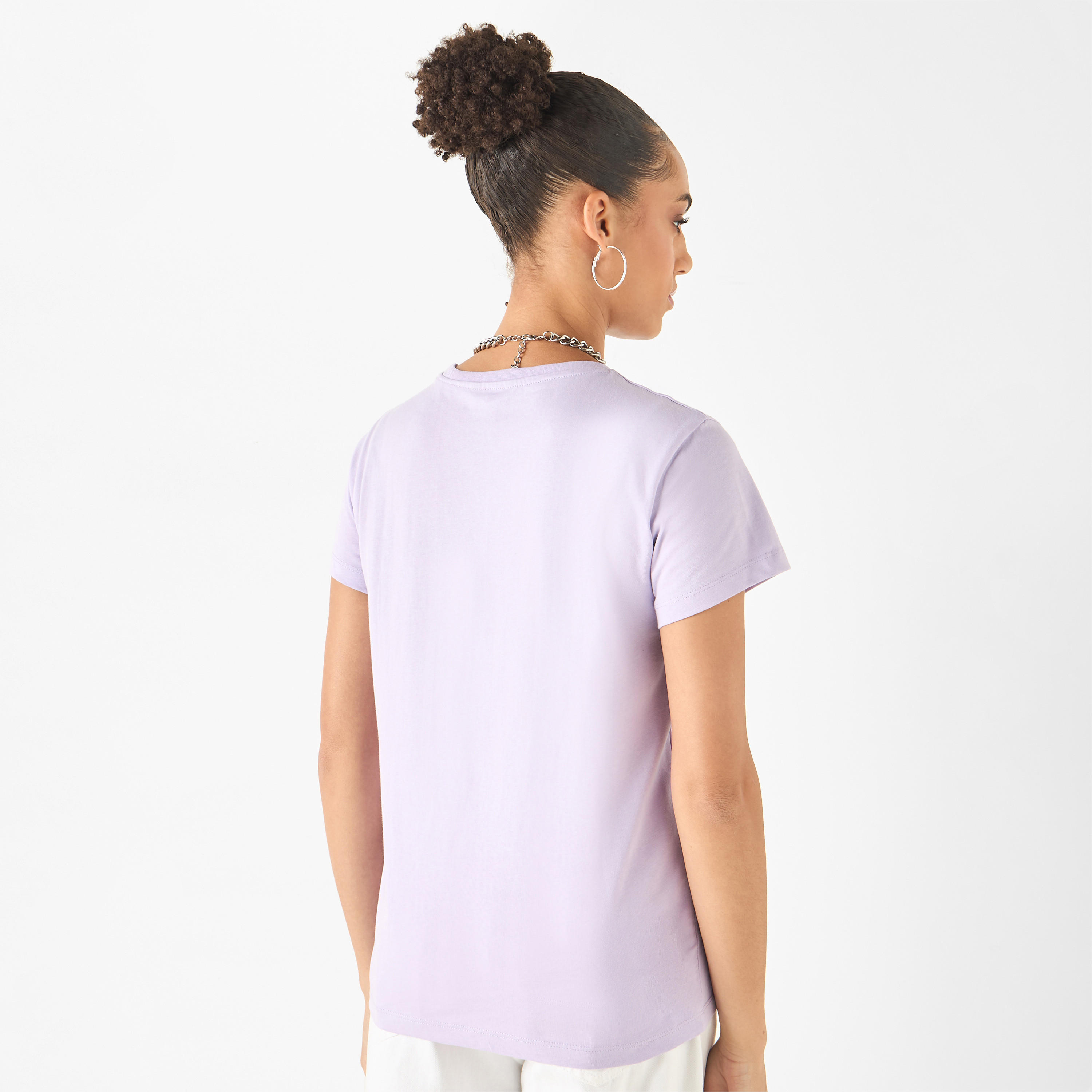 Graphic Print Crew Neck T-shirt with Short Sleeves-women-clothing-tshirts-image-7