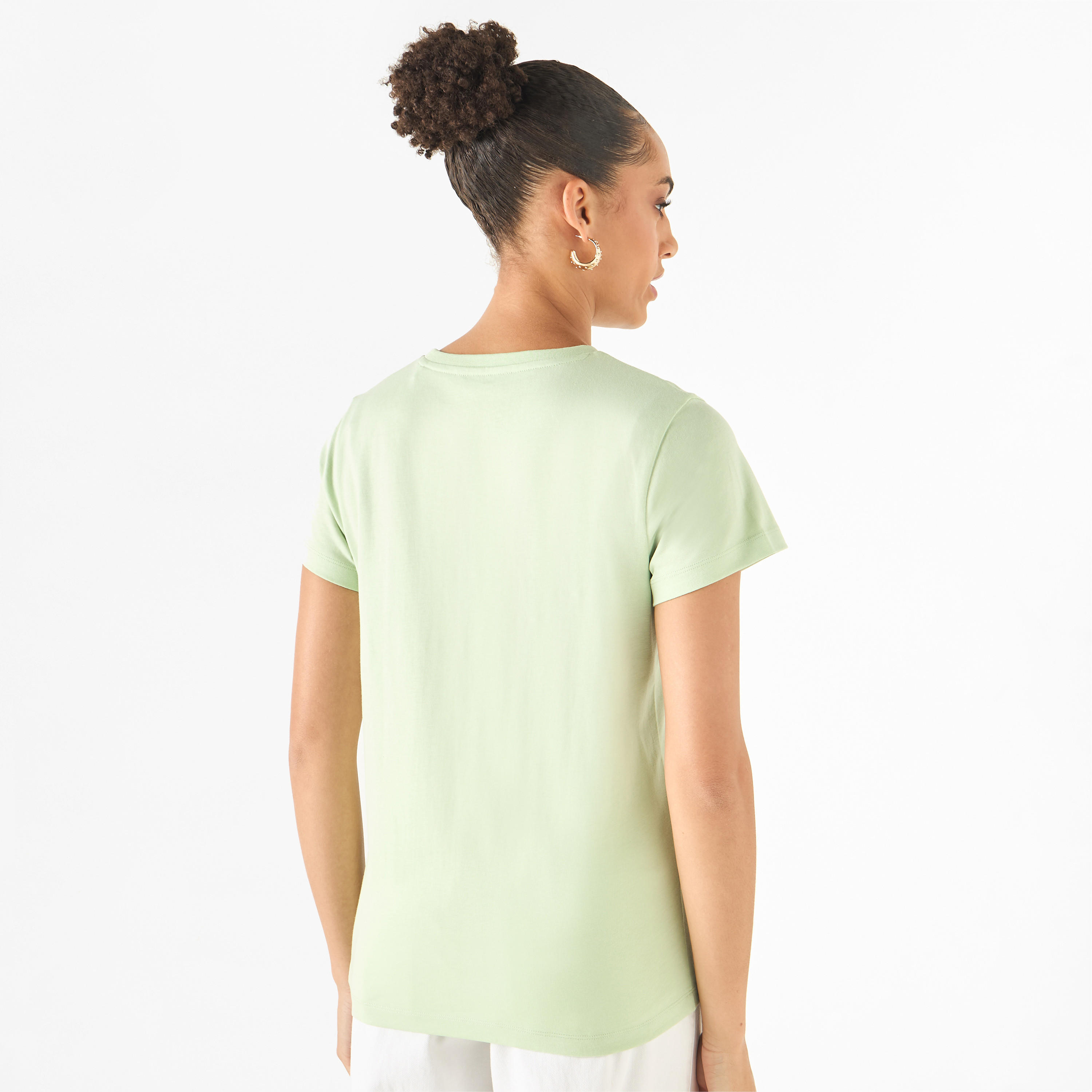 Graphic Print Crew Neck T-shirt with Short Sleeves-women-clothing-tshirts-image-3