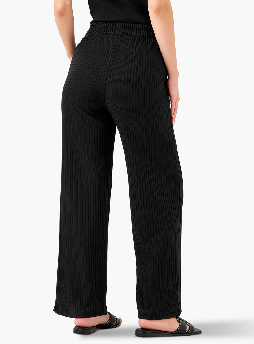 Ribbed Flexi Waist Trousers with Pockets-women-clothing-bottoms-trousers-image-3