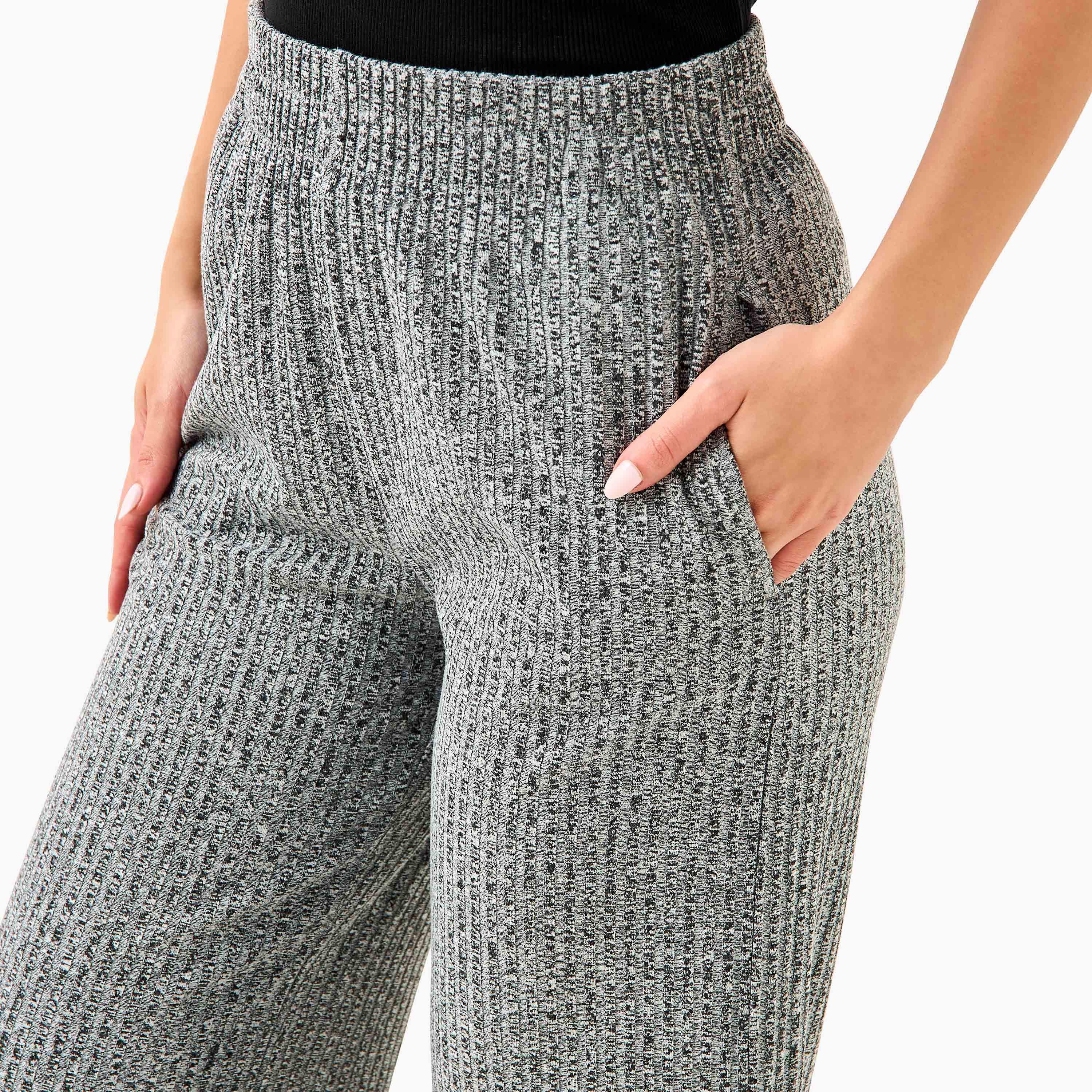 Ribbed Flexi Waist Trousers with Pockets-women-clothing-bottoms-trousers-image-4