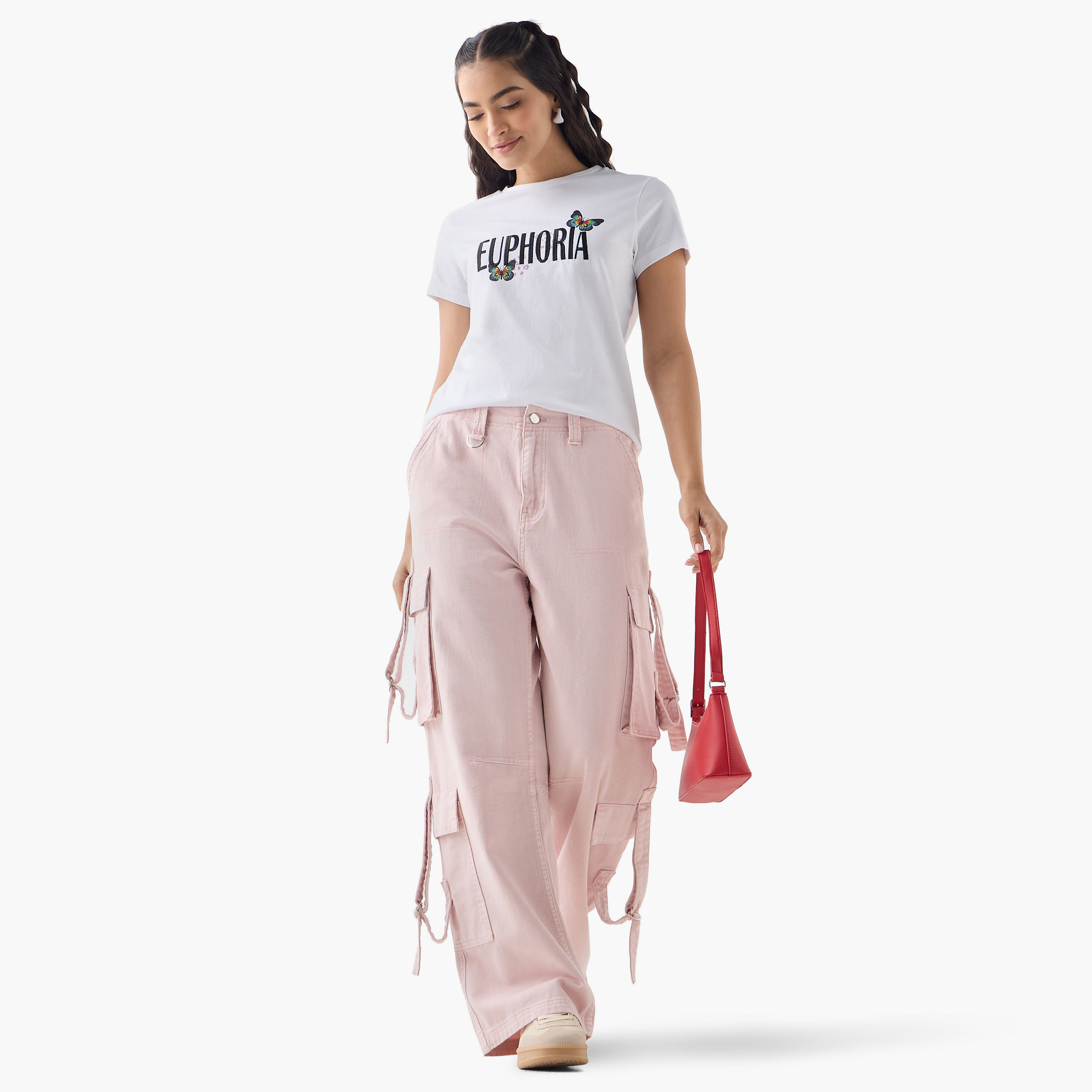 تيشيرت مزين بياقة ضيقة-women-clothing-tshirts-image-2