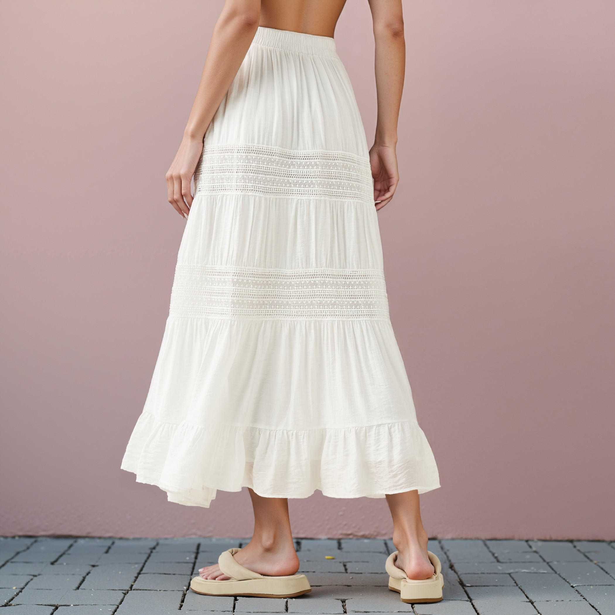 Textured Tiered Maxi Skirt with Elasticated Waistband-women-clothing-skirts-image-3