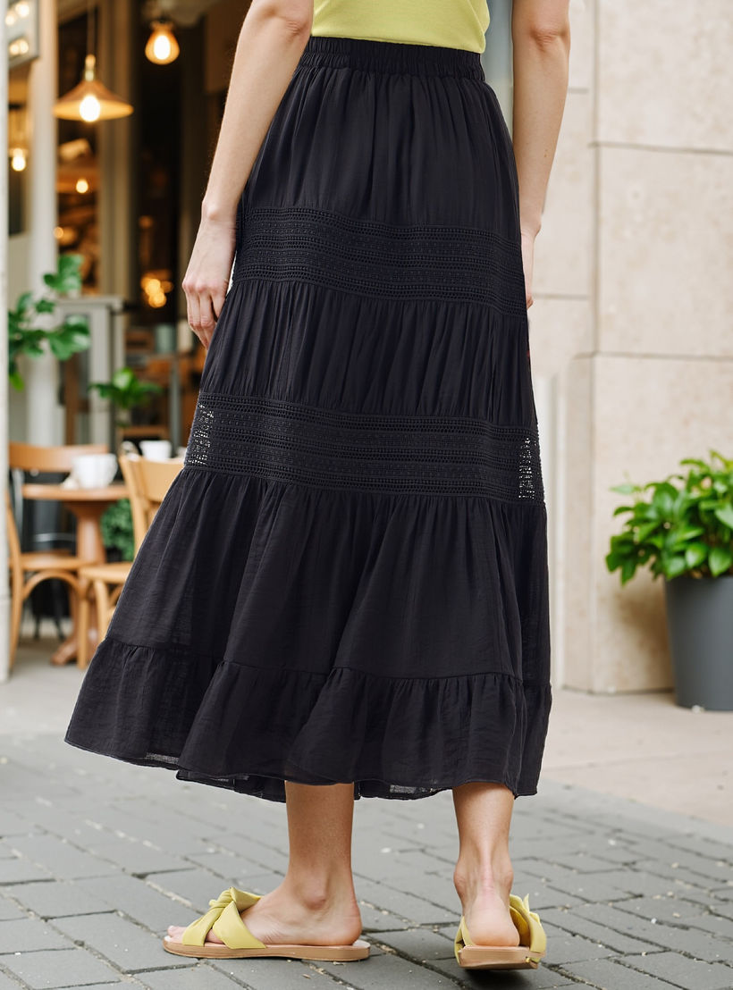Textured Tiered Maxi Skirt with Elasticated Waistband-women-clothing-bottoms-skirts-image-3