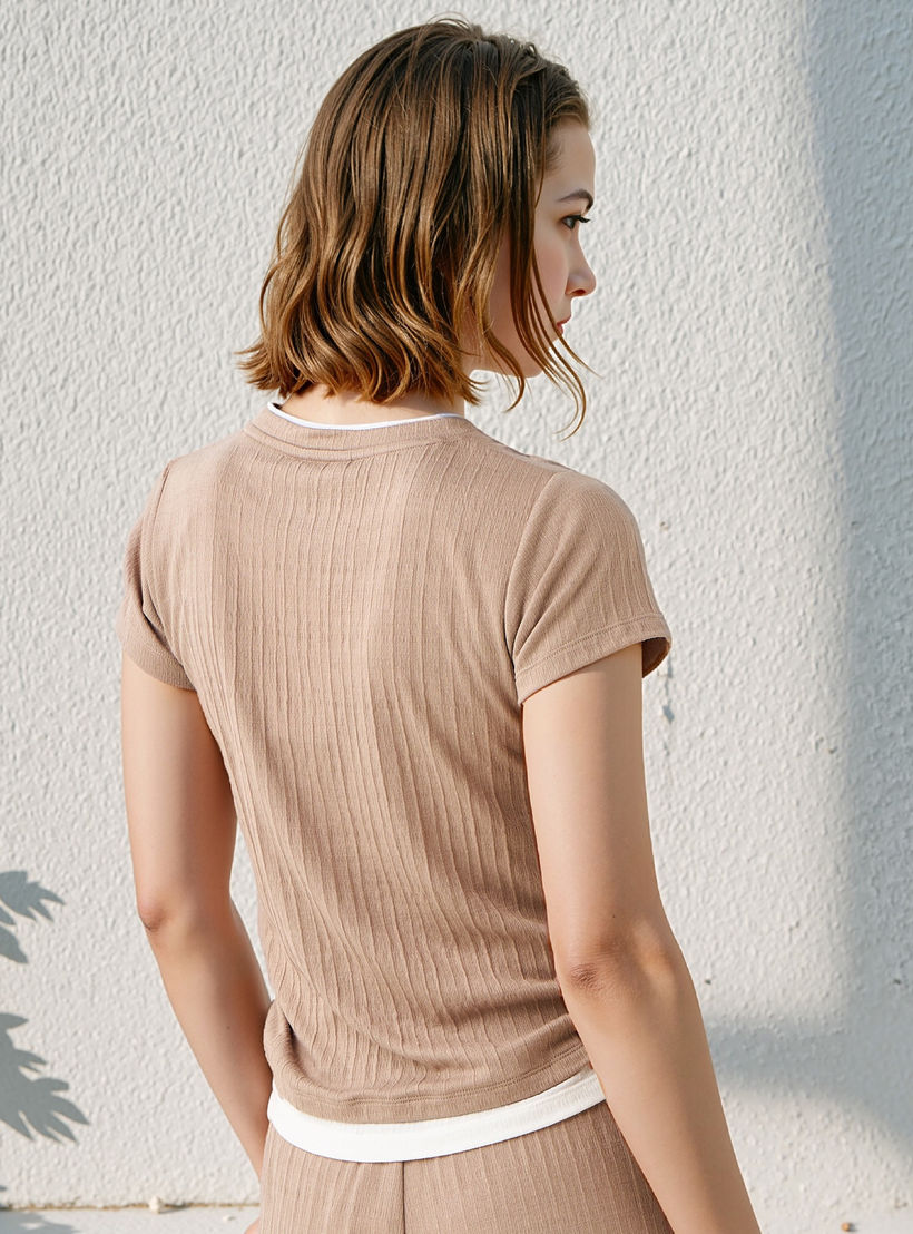 تيشيرت توفر بتصميم مجمع على الجانبين-women-clothing-tshirts-image-3