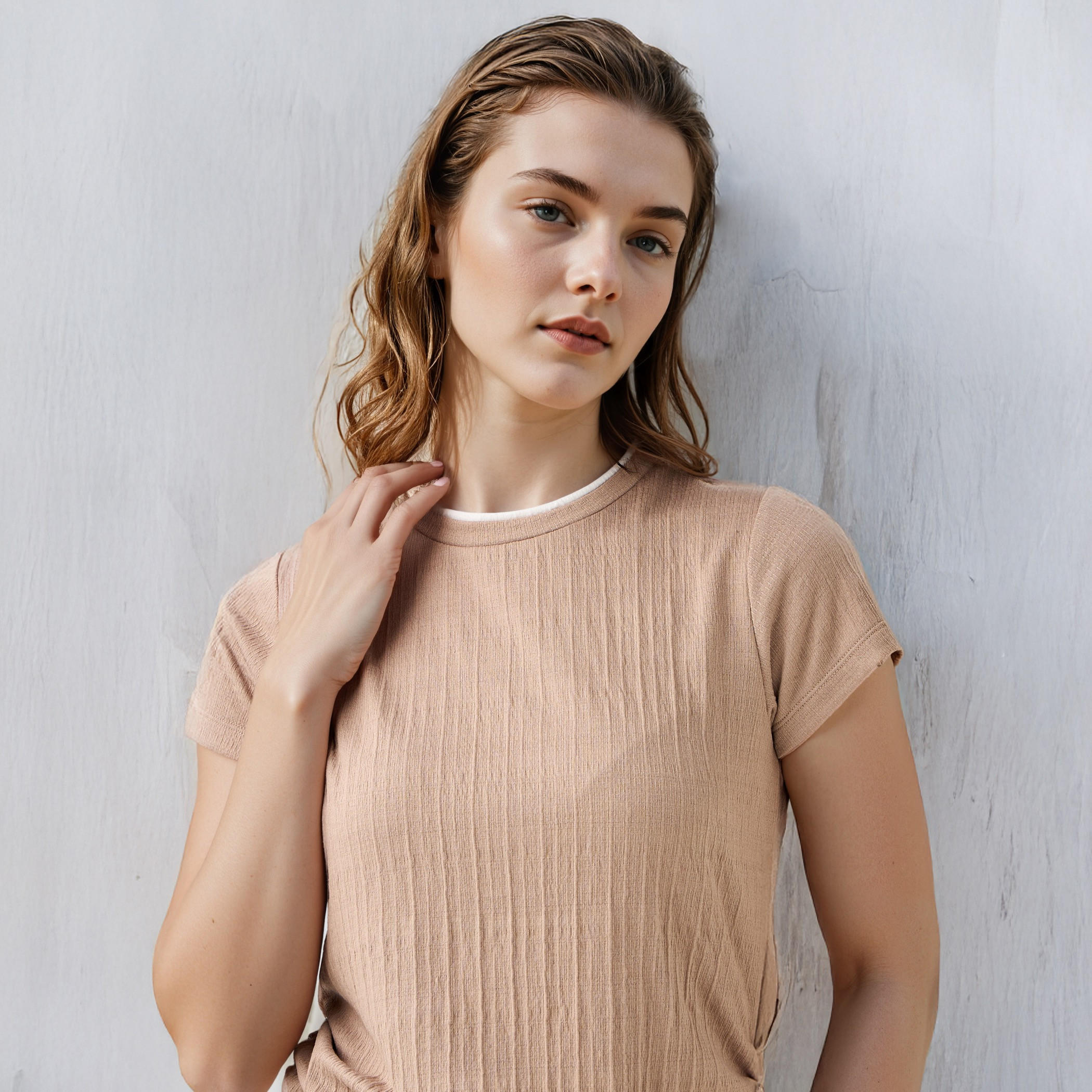 Side Rouched Twofer T-shirt-women-clothing-tshirts-image-4
