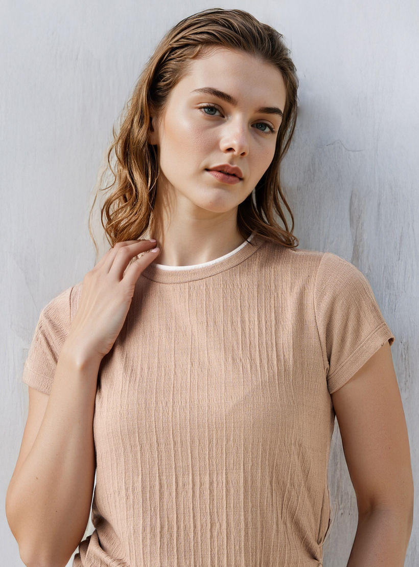 تيشيرت توفر بتصميم مجمع على الجانبين-women-clothing-tshirts-image-2