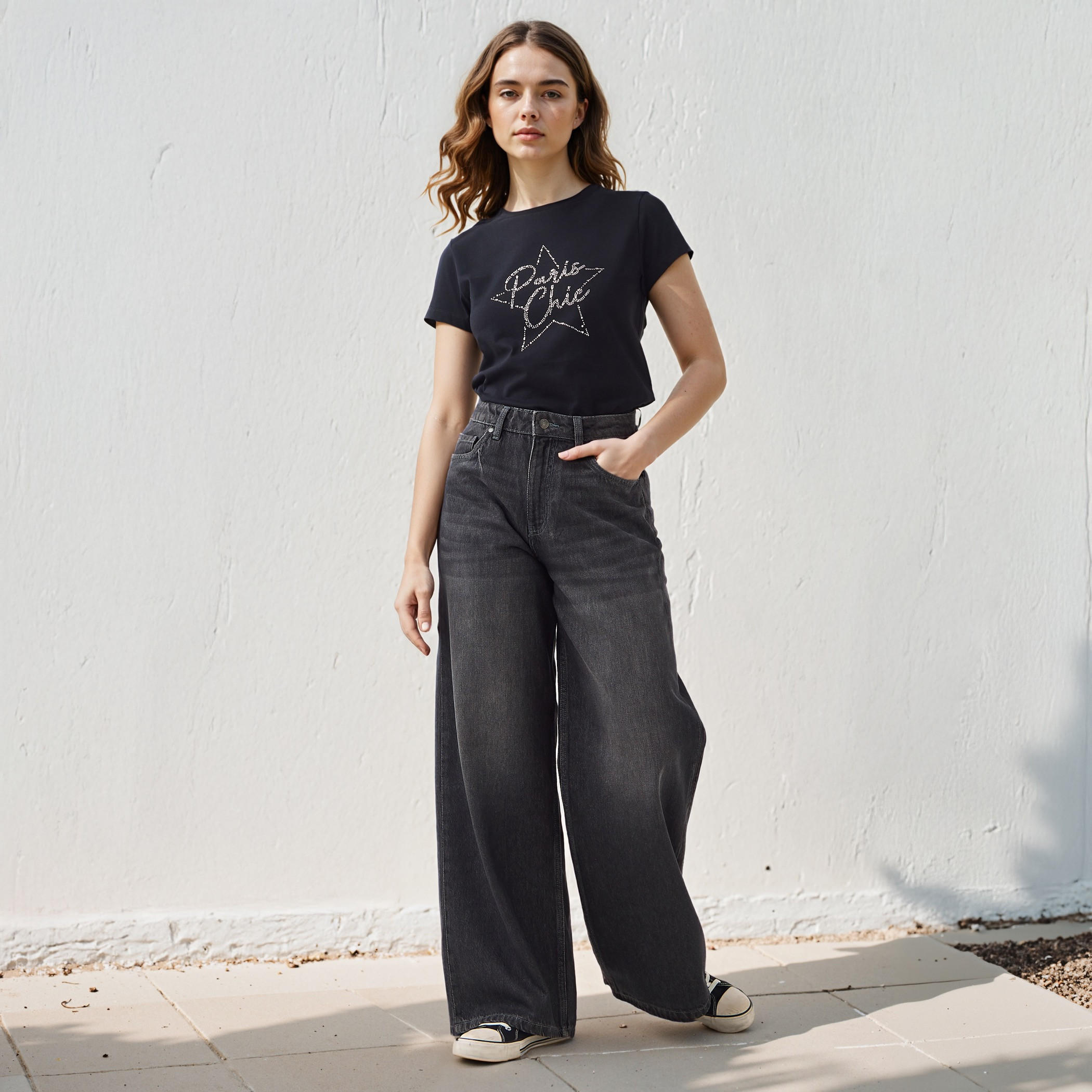 Embellished Crew Neck T-shirt-women-clothing-tshirts-image-2