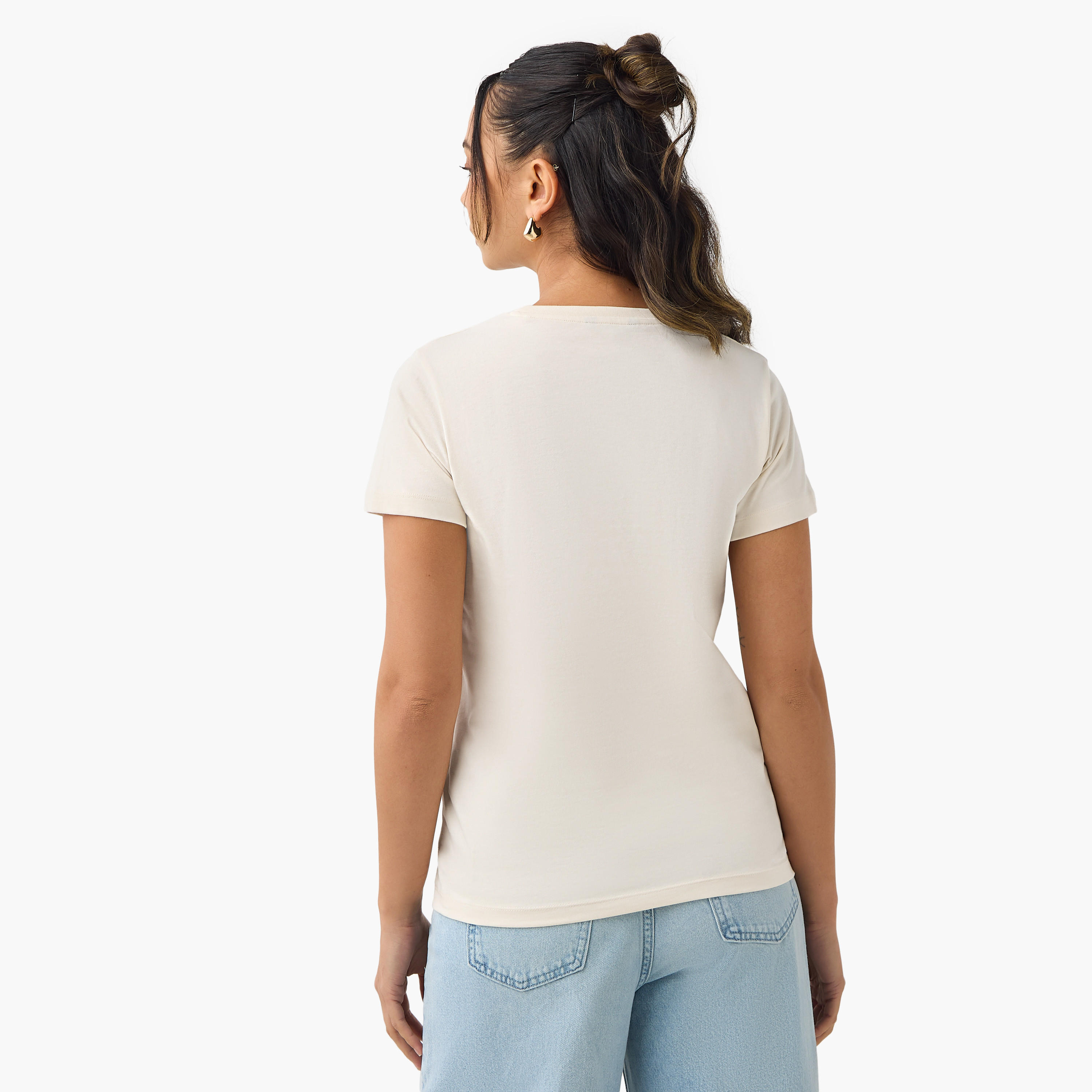 Slogan Embroidered T-shirt-women-clothing-tshirts-image-3