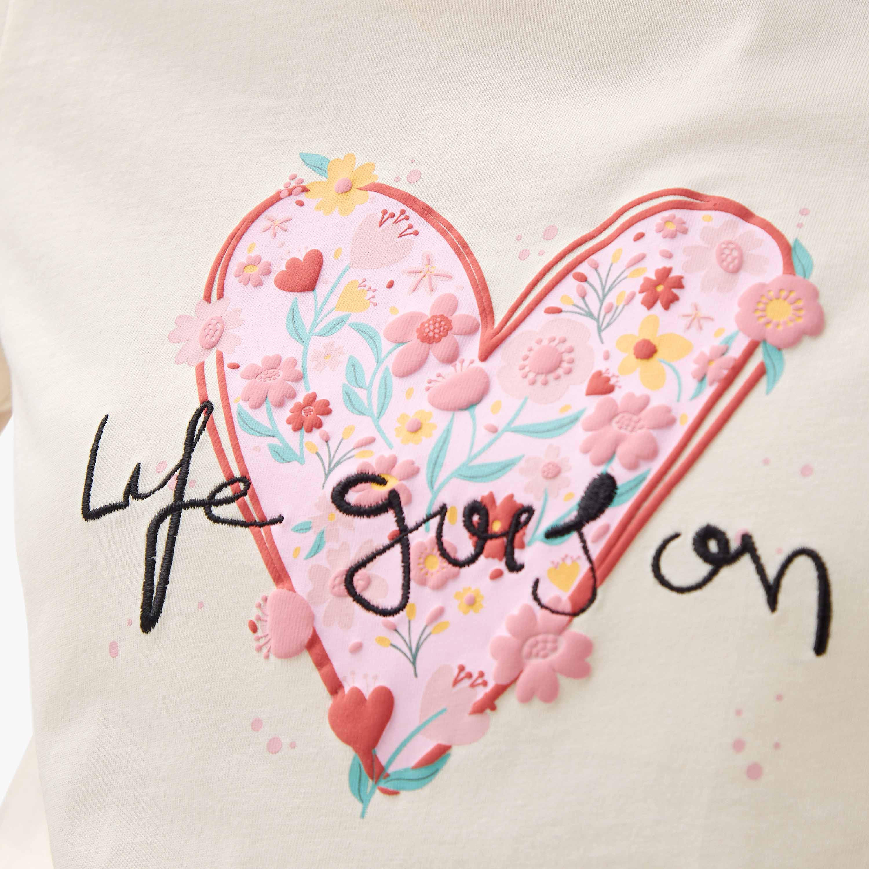 Slogan Embroidered T-shirt-women-clothing-tshirts-image-5