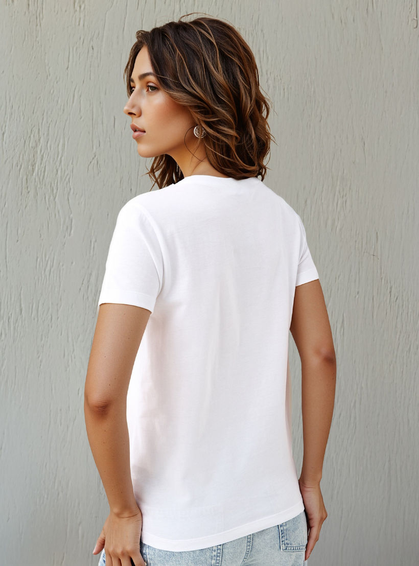 Graphic Print T-shirt with Crew Neck-women-clothing-tshirts-image-3