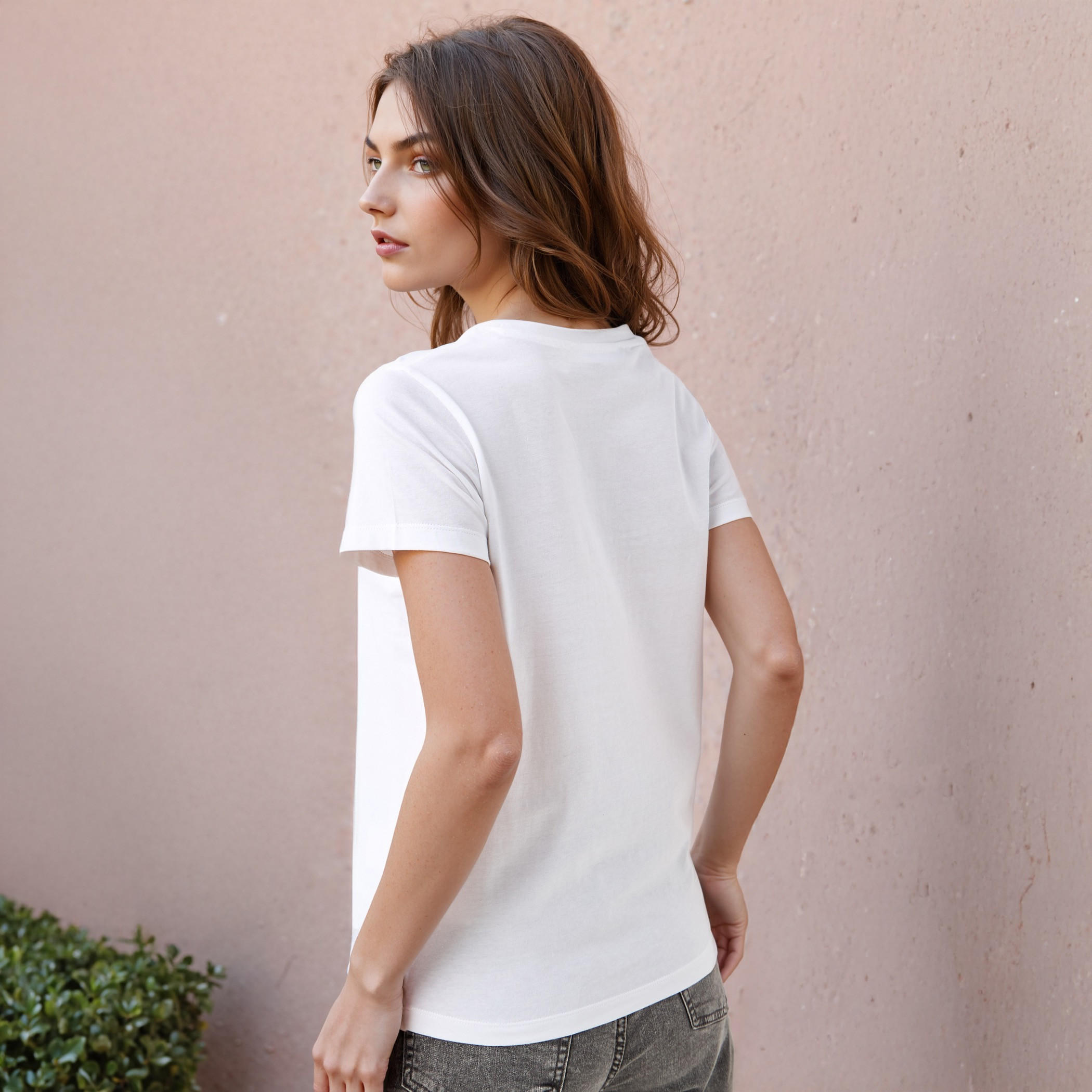 Graphic Print T-shirt with Crew Neck-women-clothing-tshirts-image-3