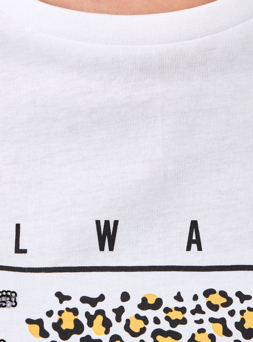 Graphic Print T-shirt with Crew Neck-women-clothing-tshirts-image-5