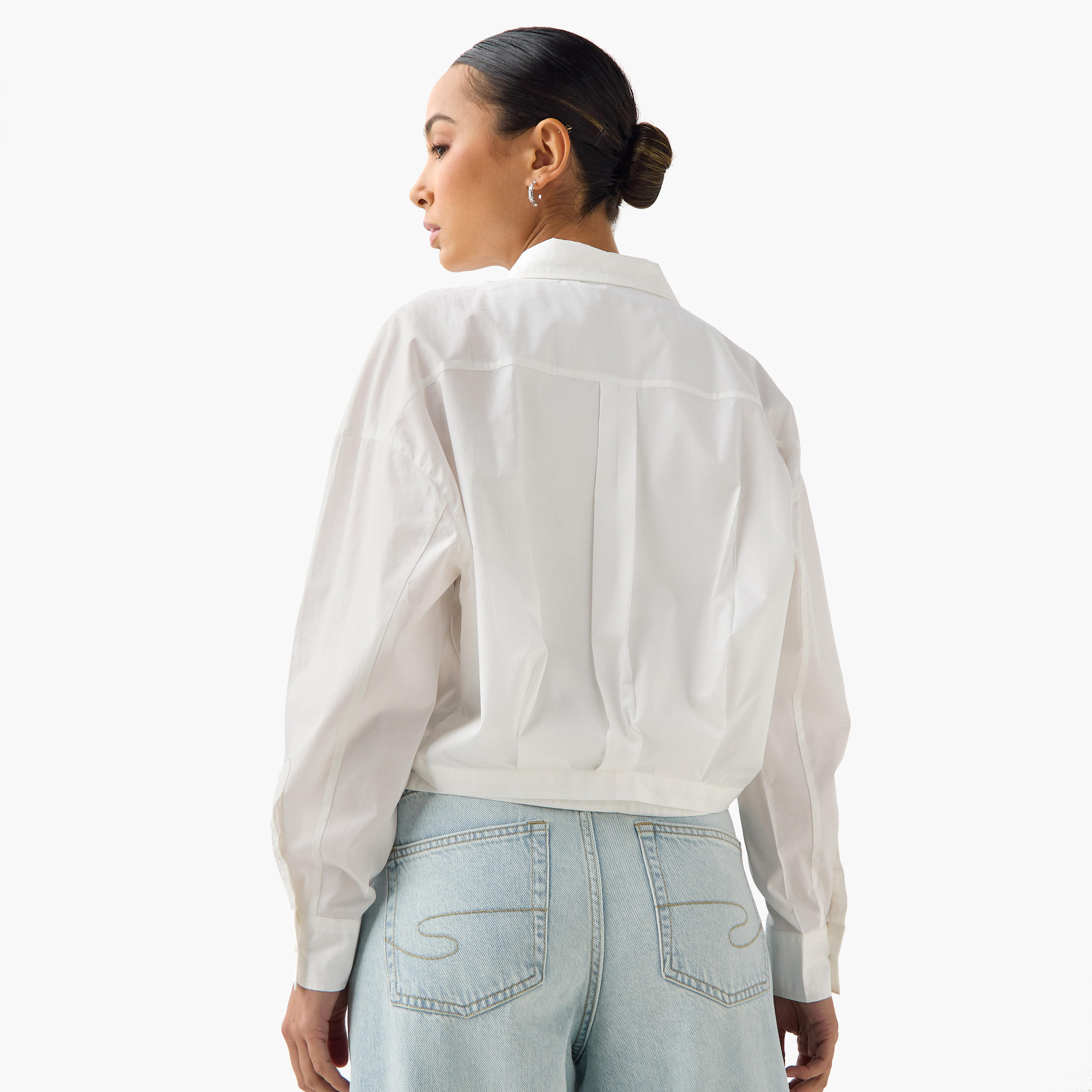 Layered Cotton Shirt with Tie-Ups-women-clothing-shirtsandblouses-shirts-image-3