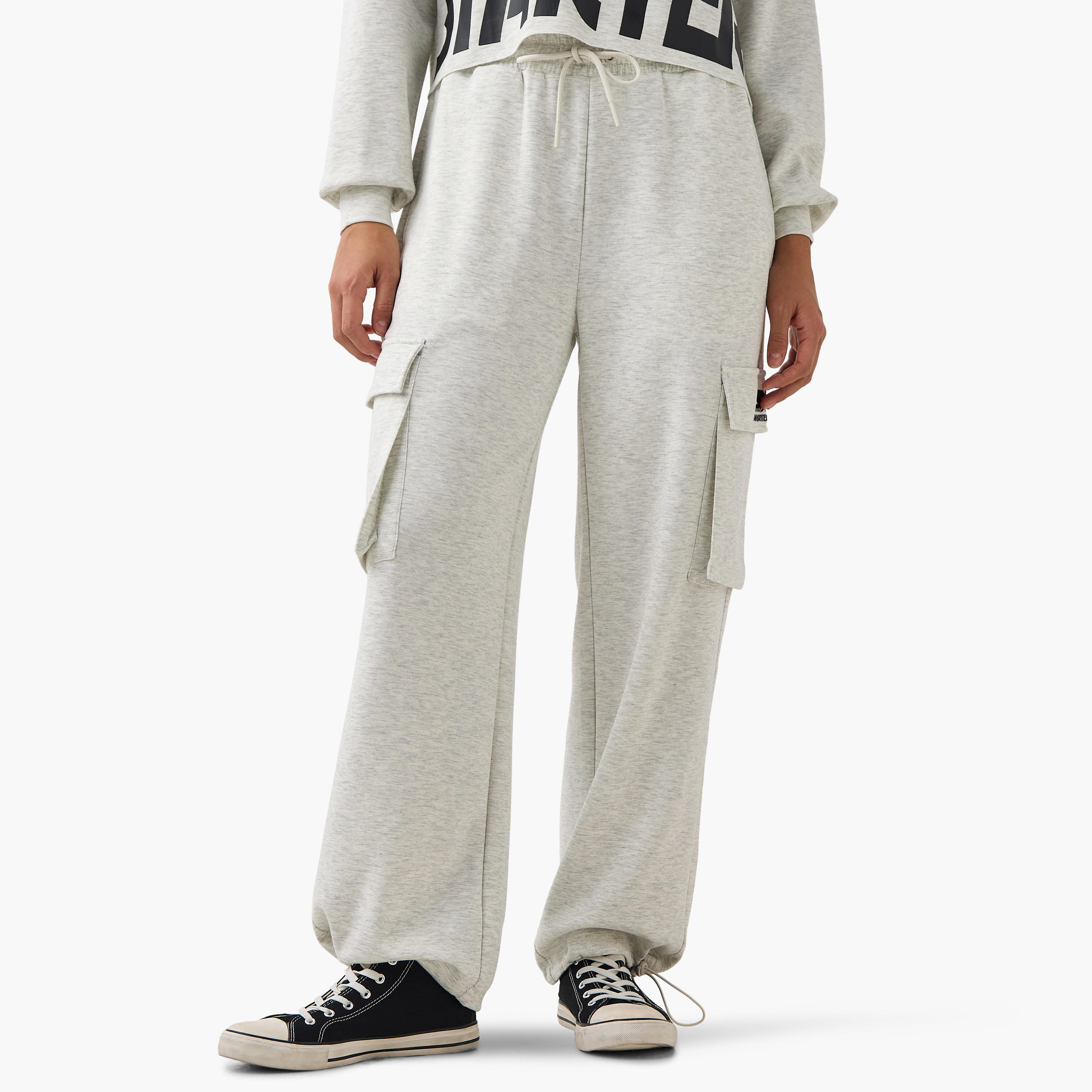Starter Cargo Joggers with Drawstring Closure and Pocket Detail-women-clothing-bottoms-joggers-image-1