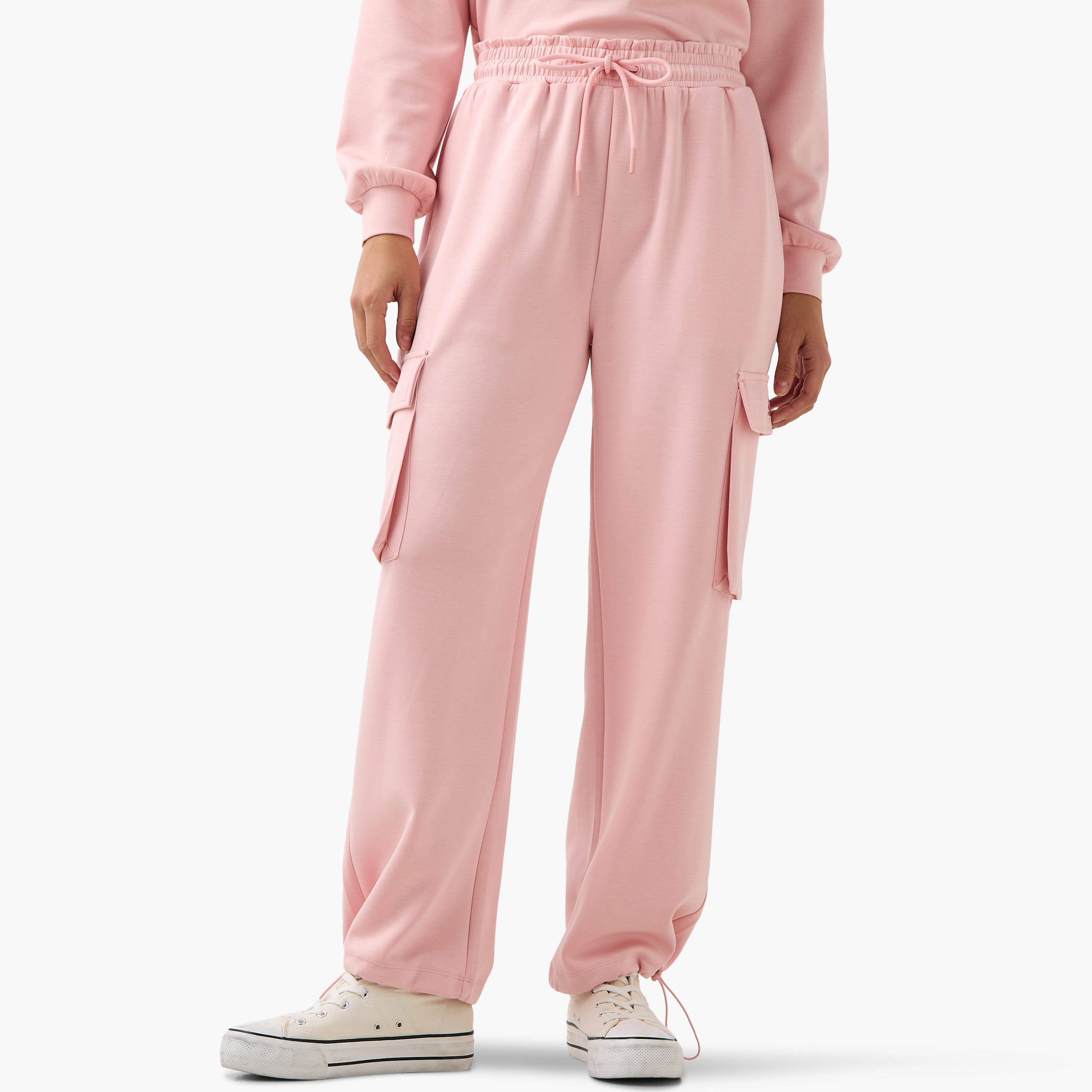 Starter Cargo Joggers with Drawstring Closure and Pocket Detail-women-clothing-bottoms-joggers-image-1