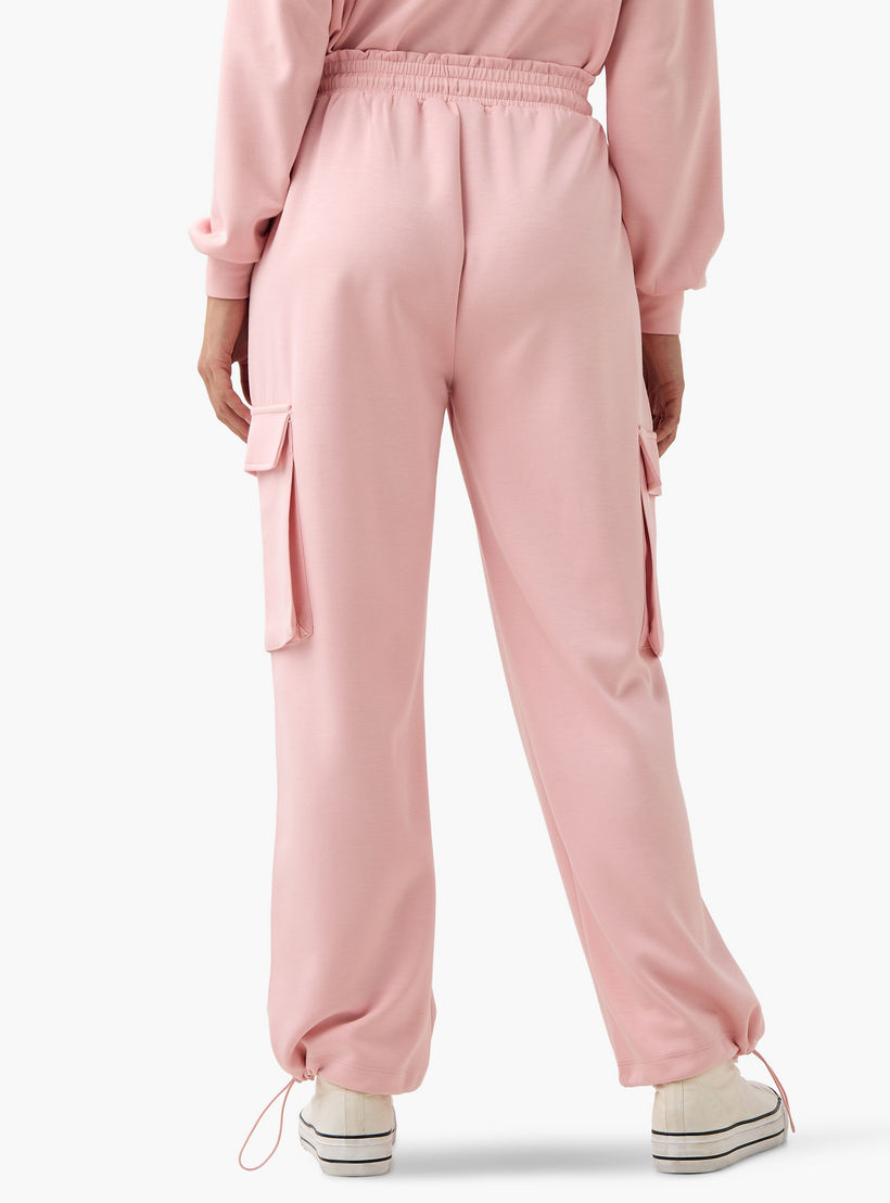 Starter Cargo Joggers with Drawstring Closure and Pocket Detail-women-clothing-bottoms-joggers-image-3