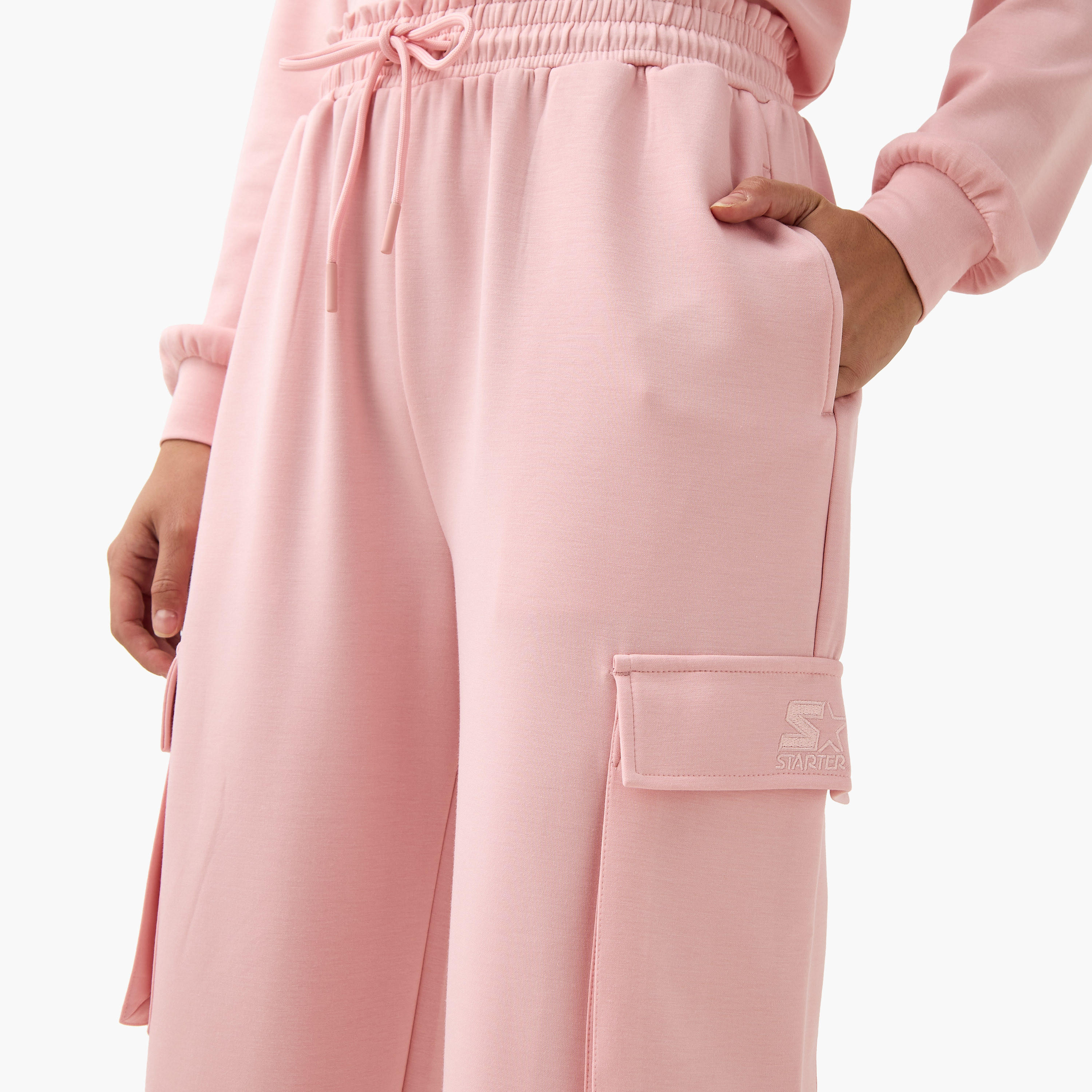 Starter Cargo Joggers with Drawstring Closure and Pocket Detail-women-clothing-bottoms-joggers-image-4