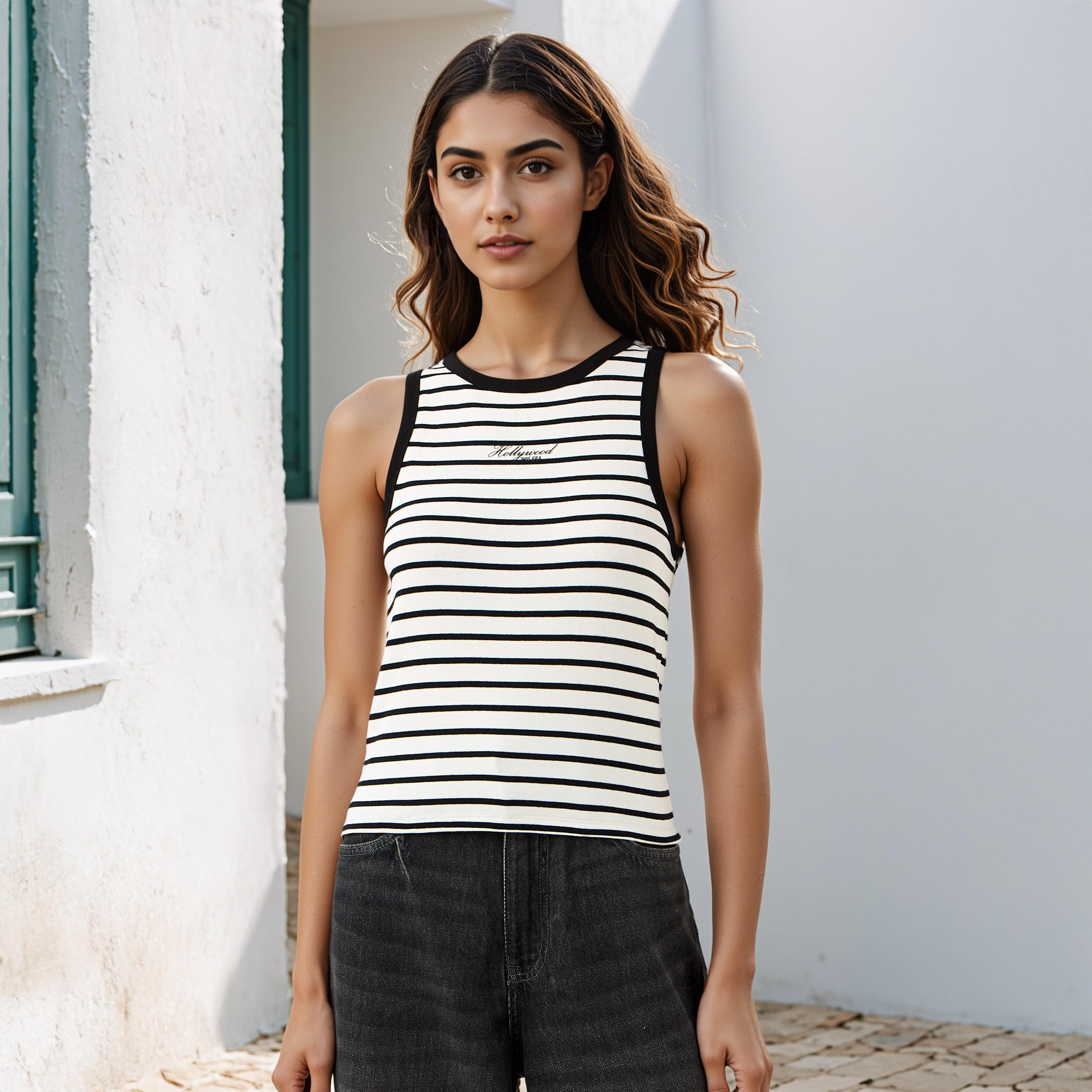 Striped Racerback Tank Top-women-clothing-tshirts-image-1