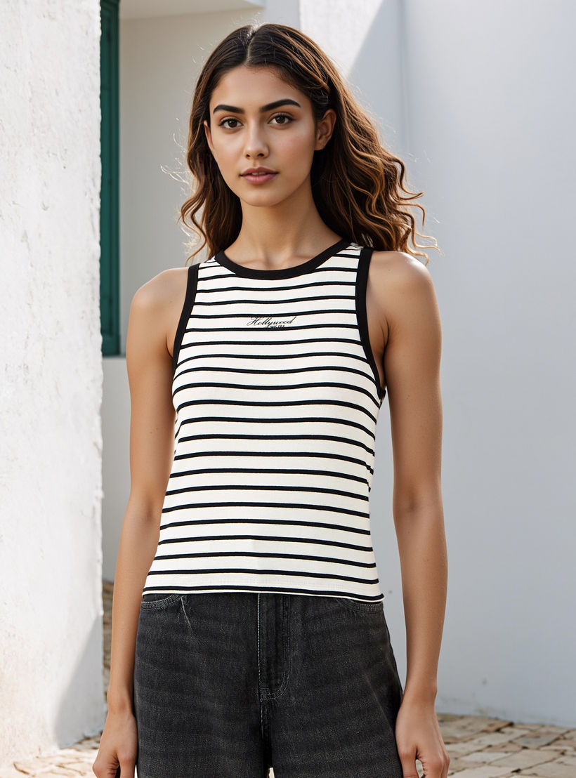 Striped Racerback Tank Top-women-clothing-tshirts-image-1