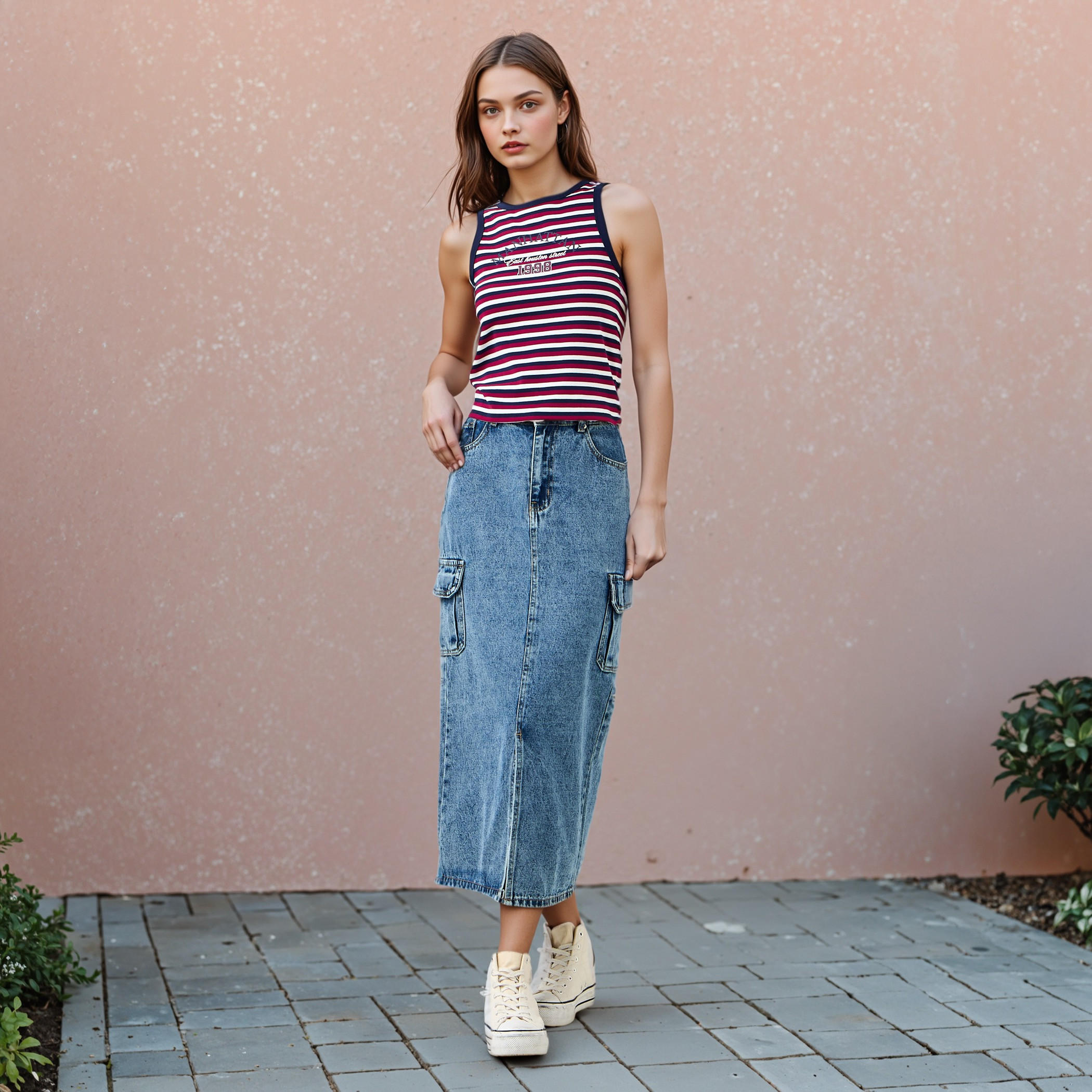 بلوزة تانك مخطط بظهر متقاطع-women-clothing-tshirts-image-2
