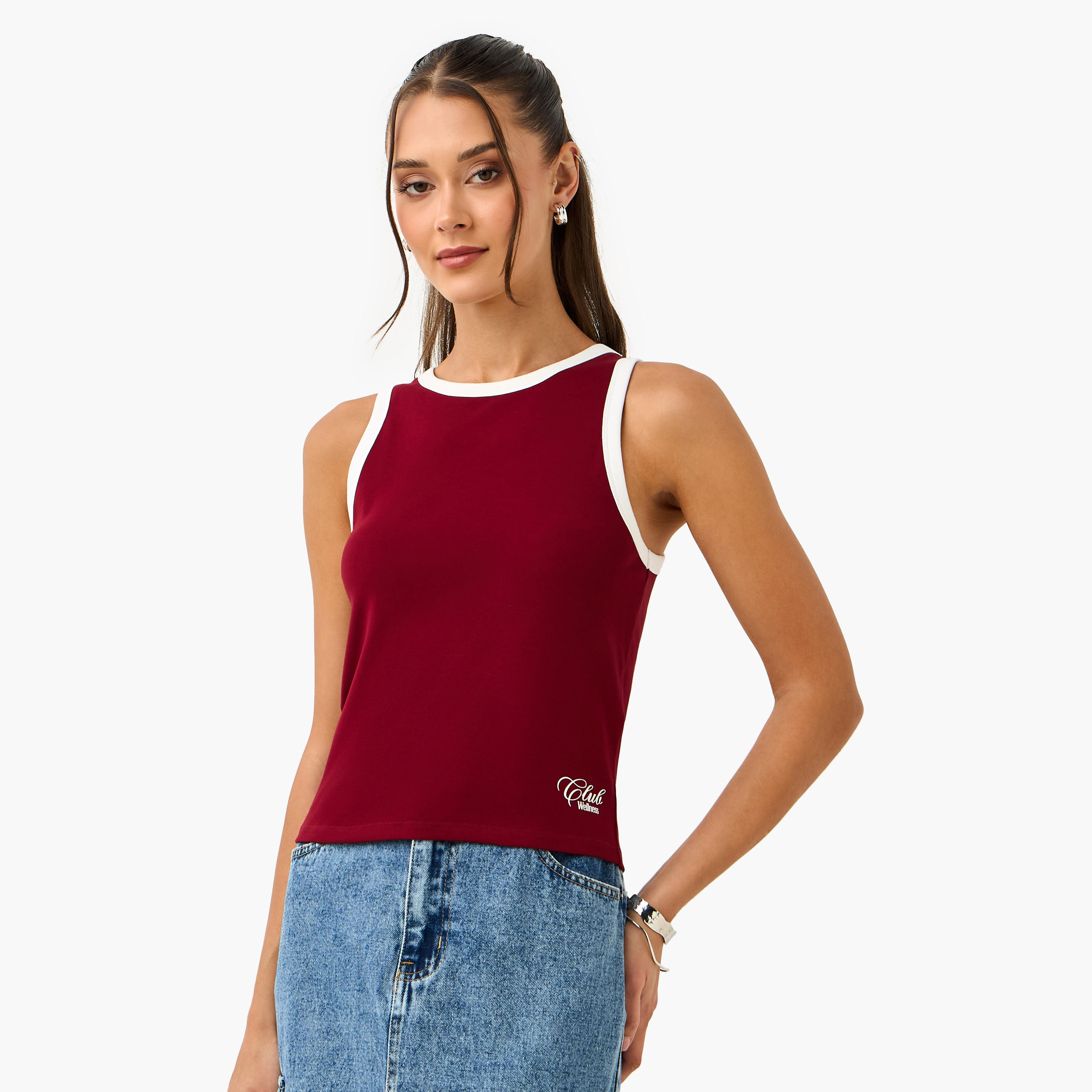 Printed Racerback Tank Top-women-clothing-tshirts-image-1