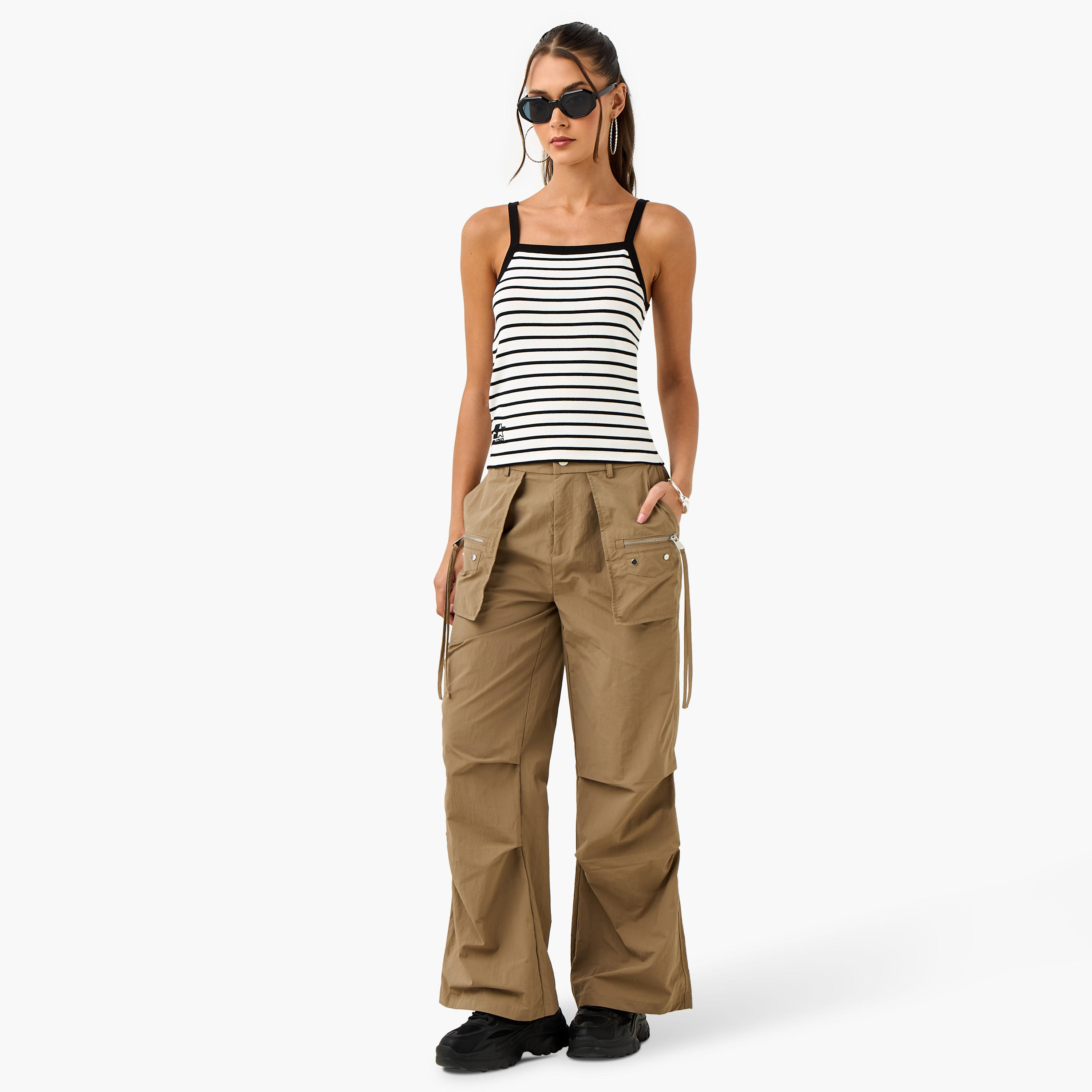 بلوزة تانك مخططة من ستارتر-women-clothing-tshirts-image-4