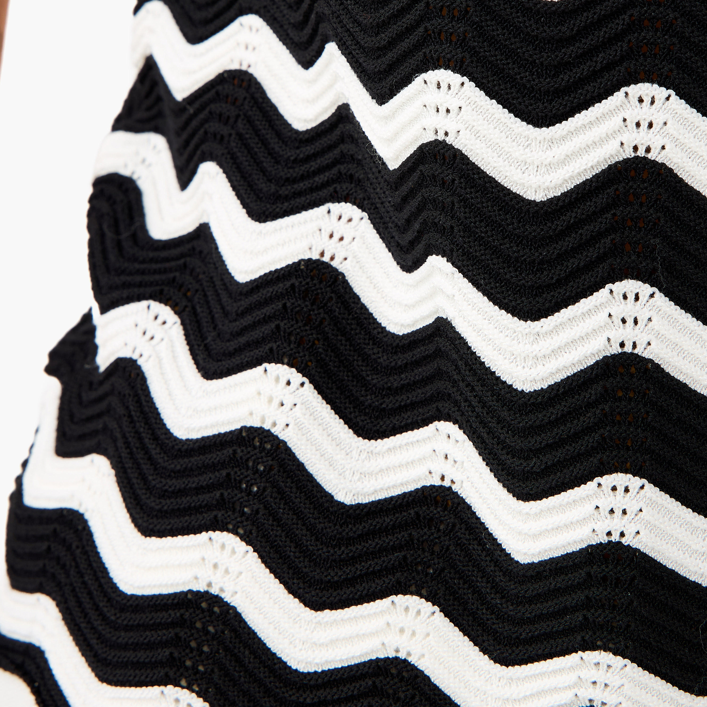 Ziz-Zag Textured Polo T-shirt with Short Sleeves-women-clothing-tshirts-image-5