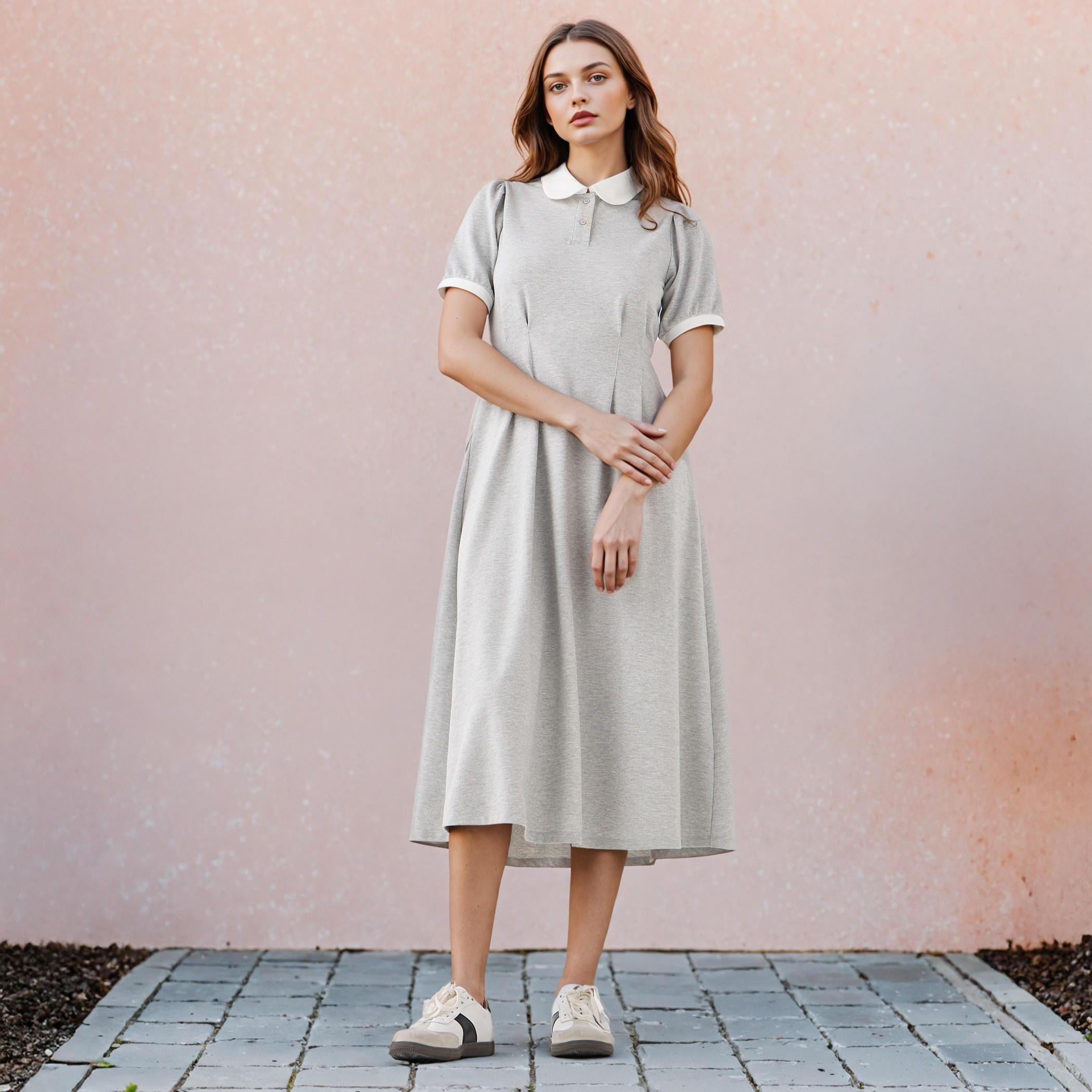 فستان ميدي بياقة بيتر بان-women-clothing-dresses-image-1