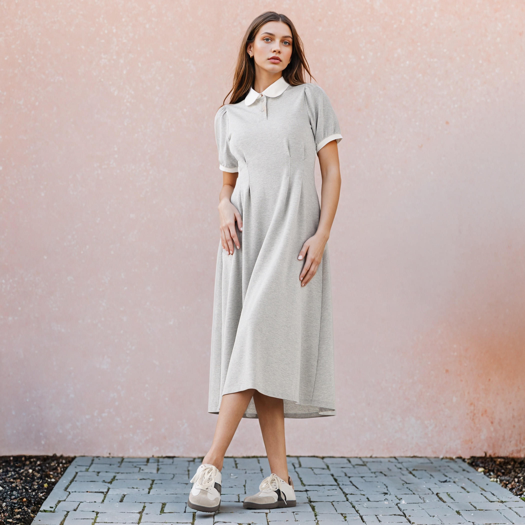 فستان ميدي بياقة بيتر بان-women-clothing-dresses-image-2