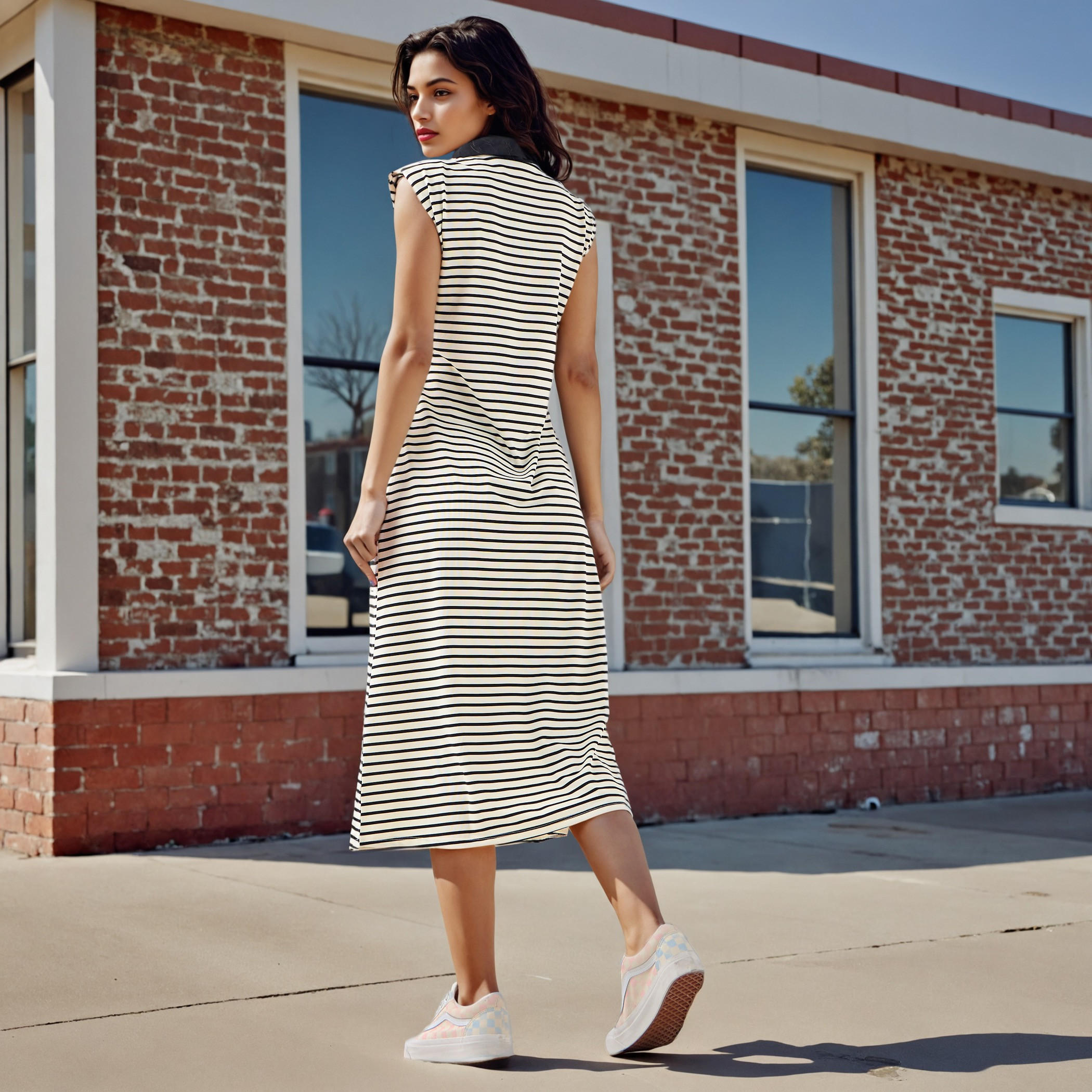 فستان بولو مقلم بدون أكمام-women-clothing-dresses-image-3